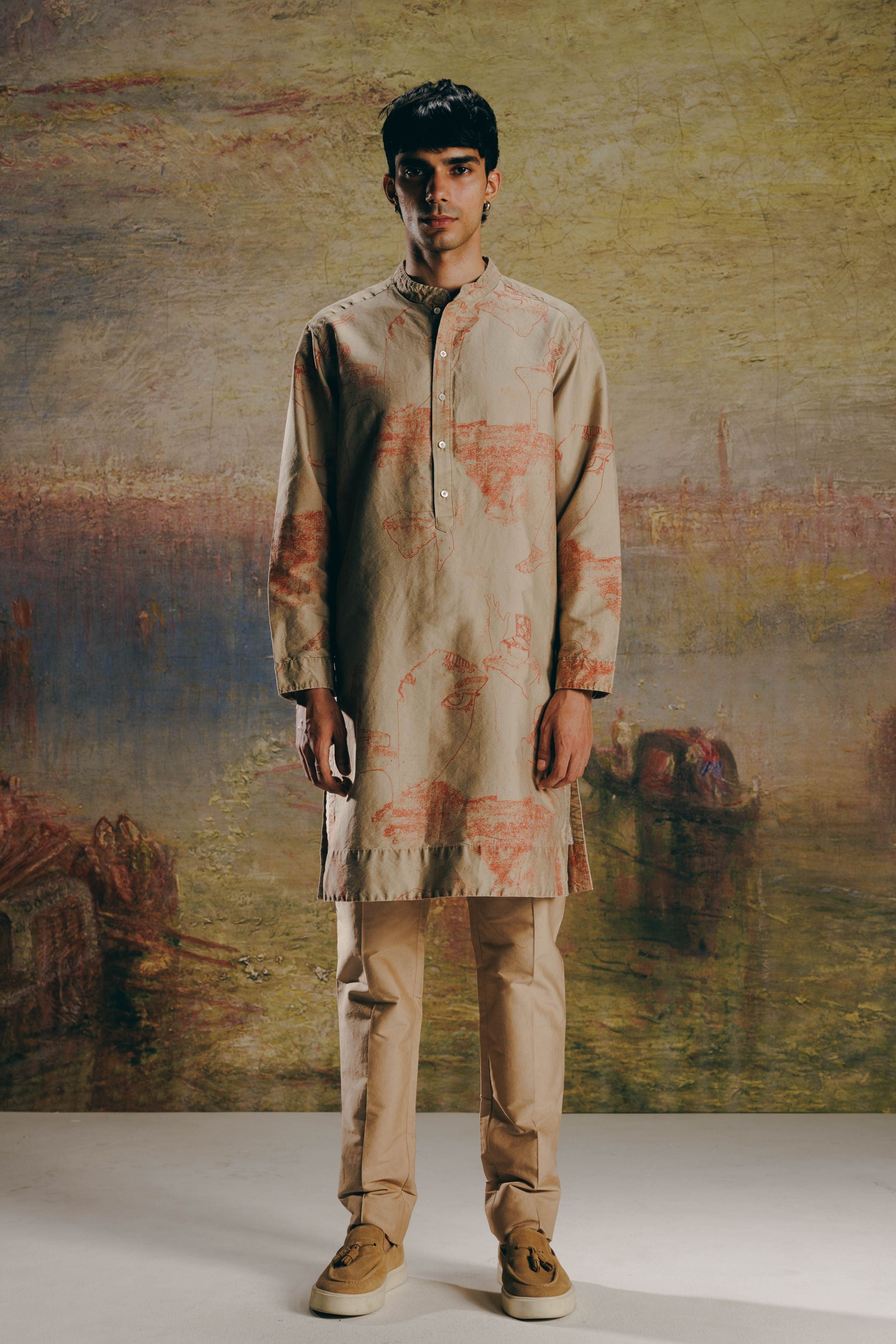 Surrealist Outline Kurta Set