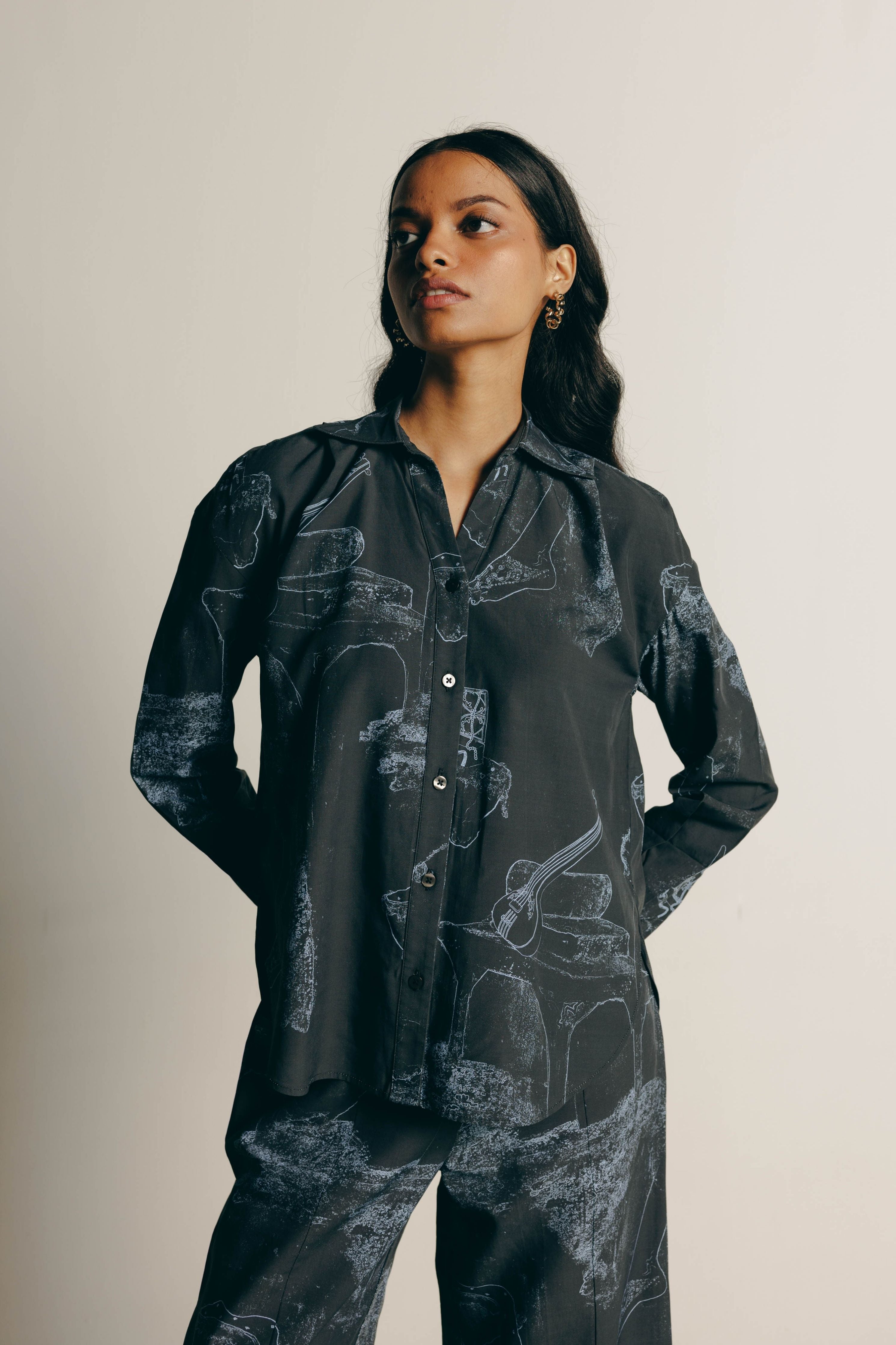 Surrealist Outline Shirt & Pant Coord