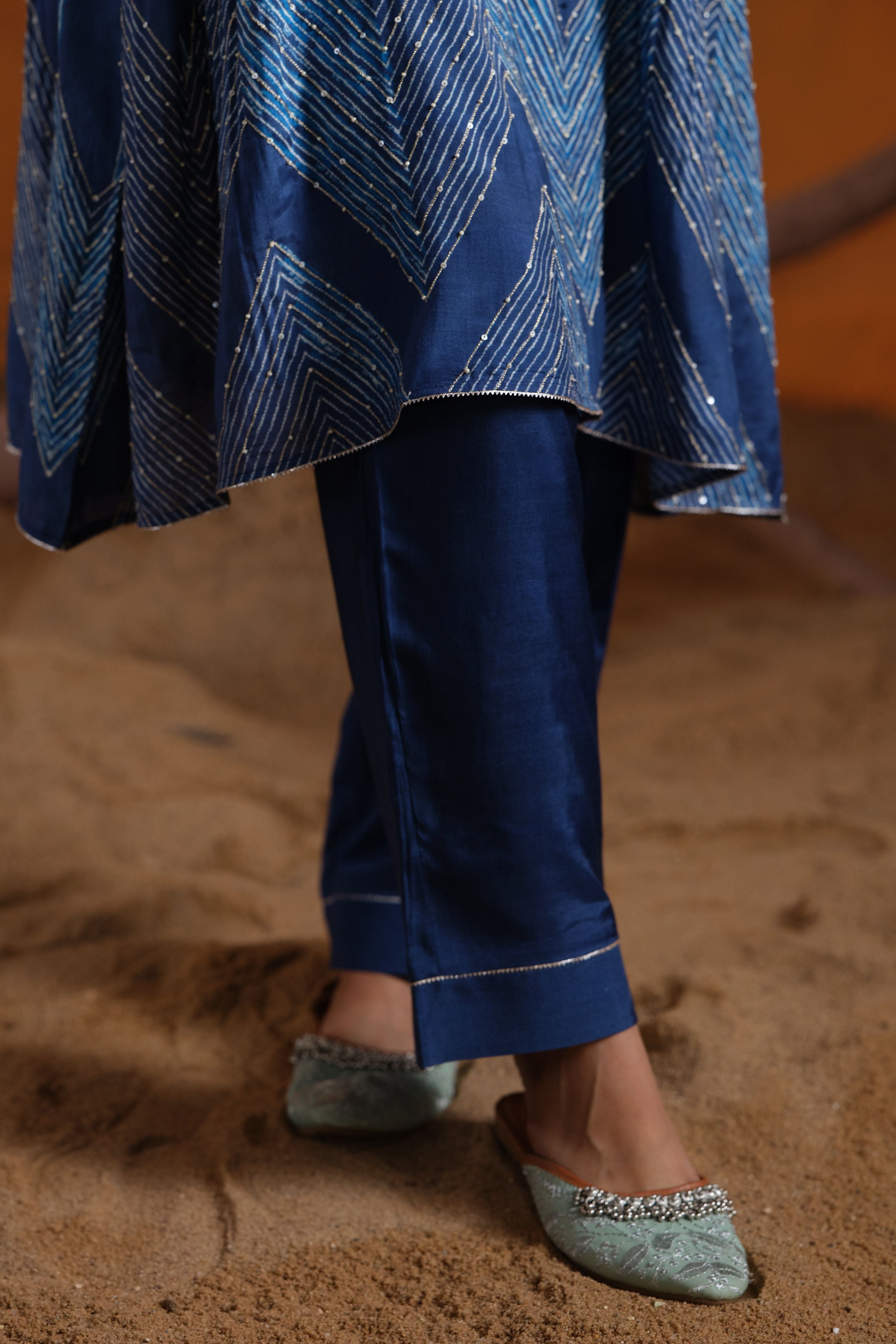Blue Shibori Kurta Set