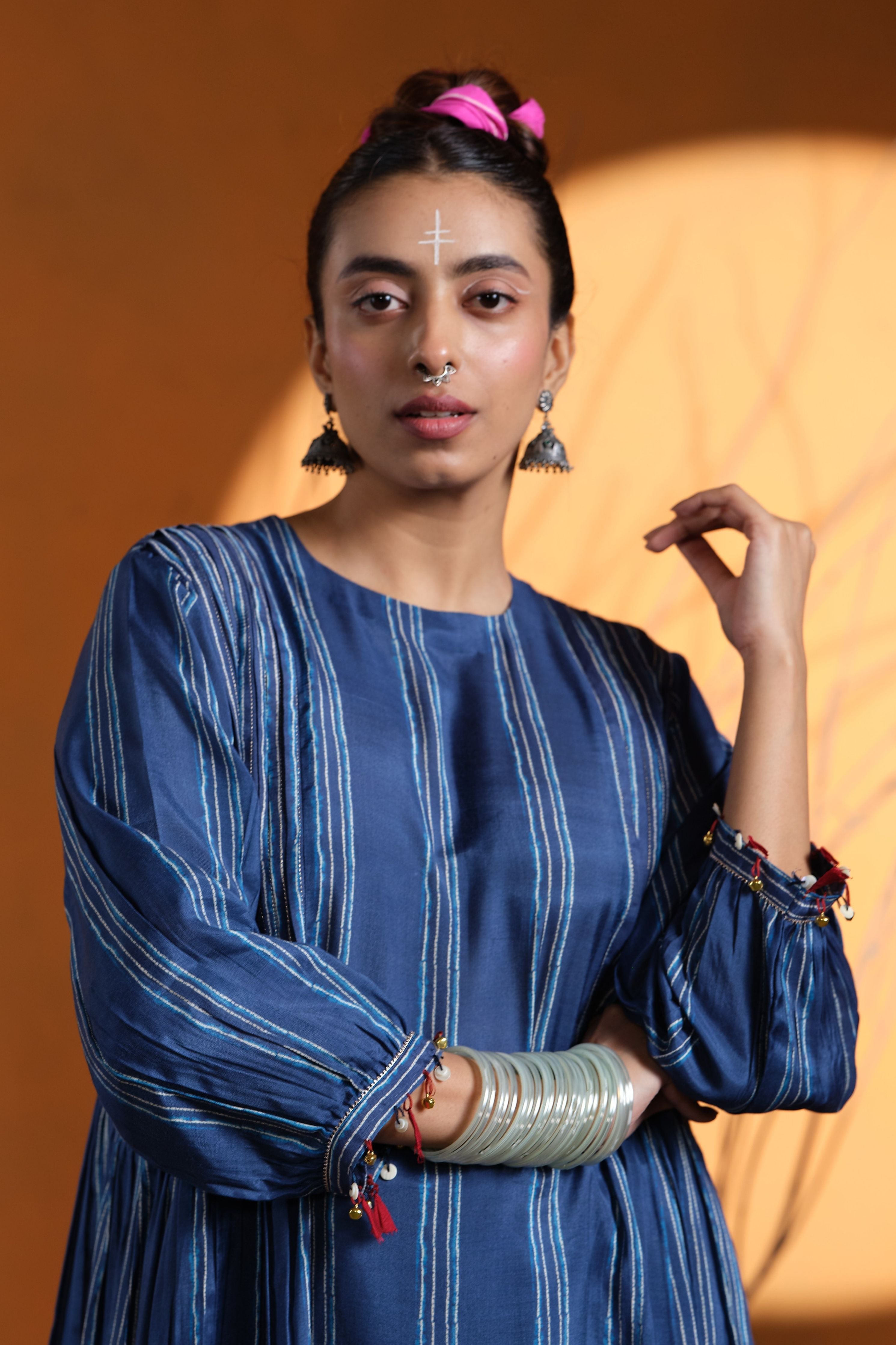 Blue Shibori Kurta Set