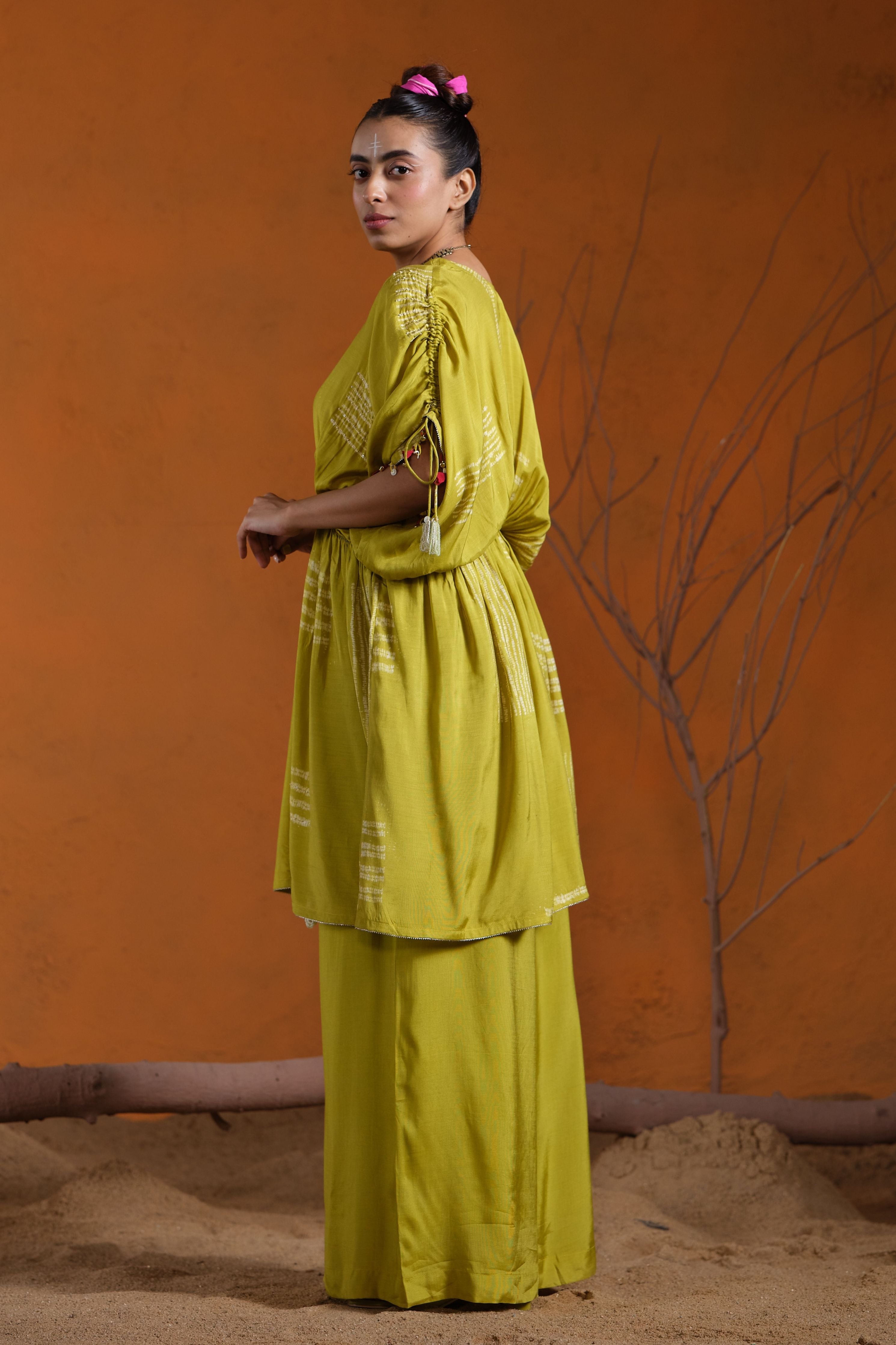 Lime Green Kaftan Set