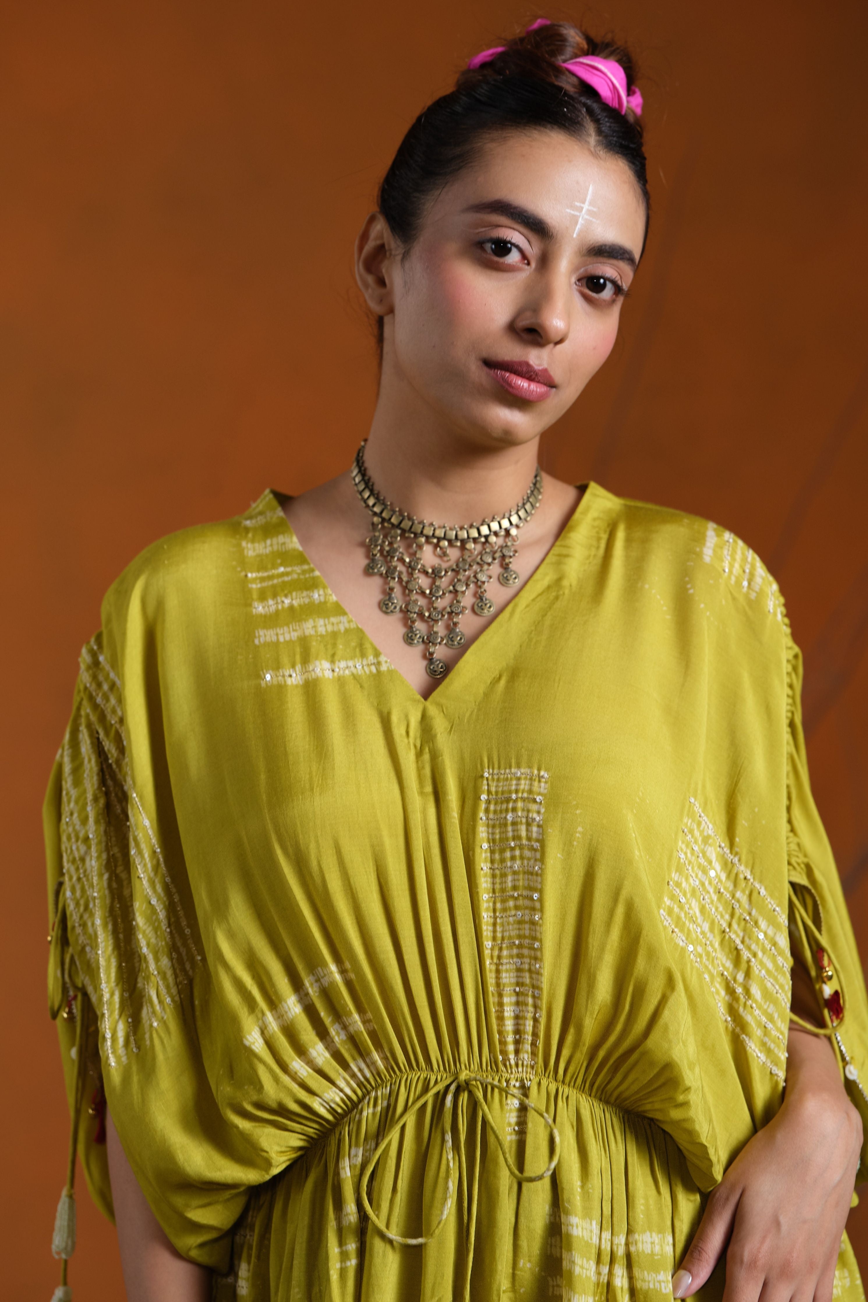 Lime Green Kaftan Set