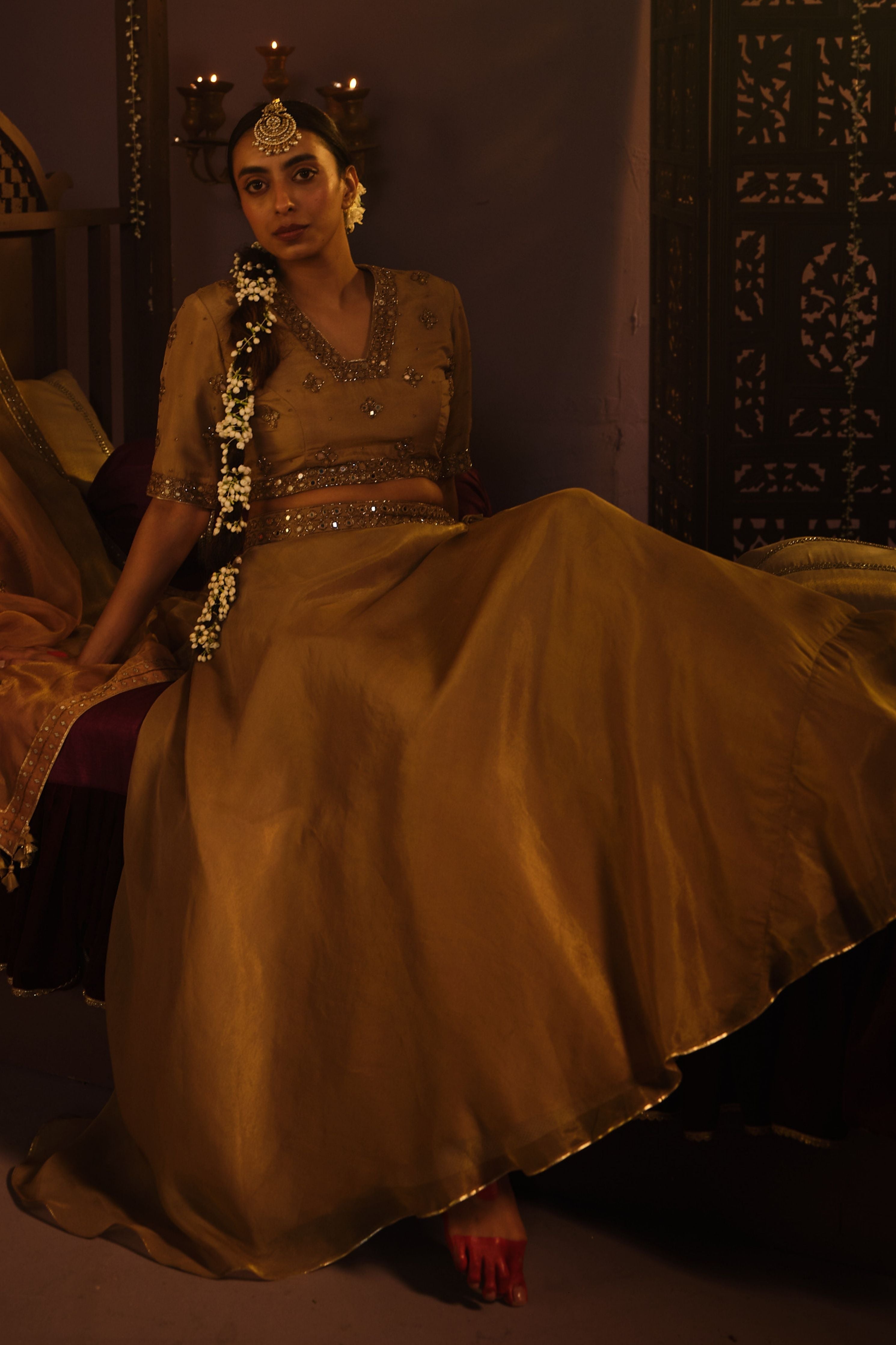 Brown Lehanga Set