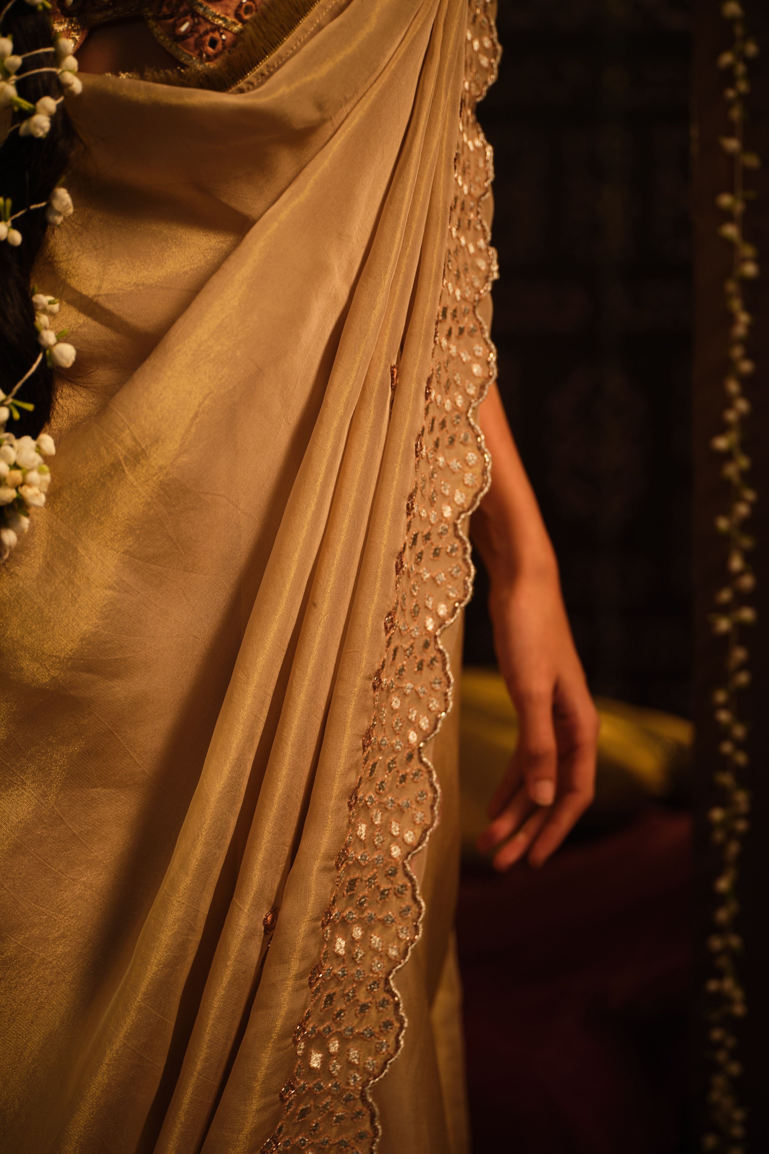 Pink Drape Saree