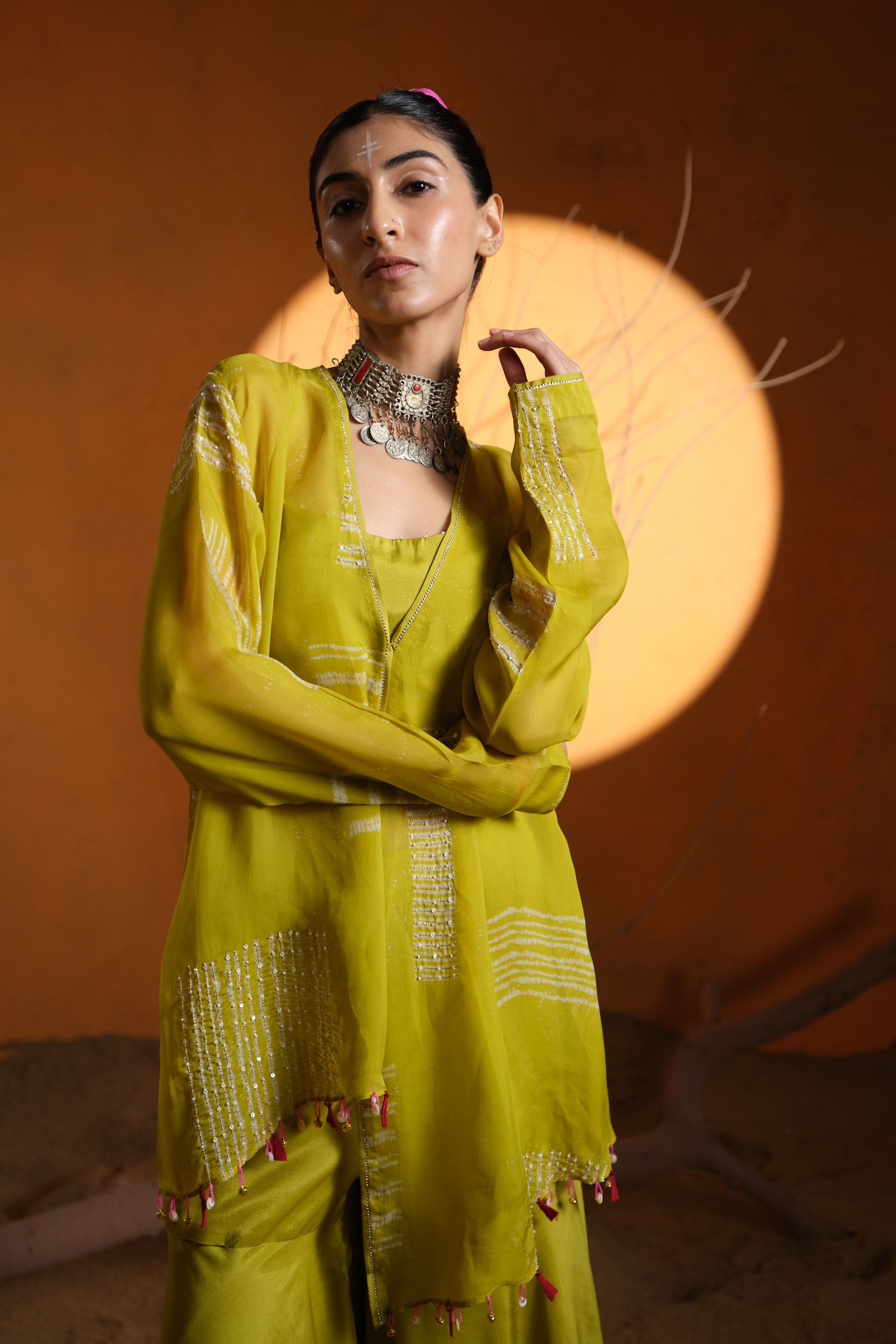 Lime Green Sharara Set