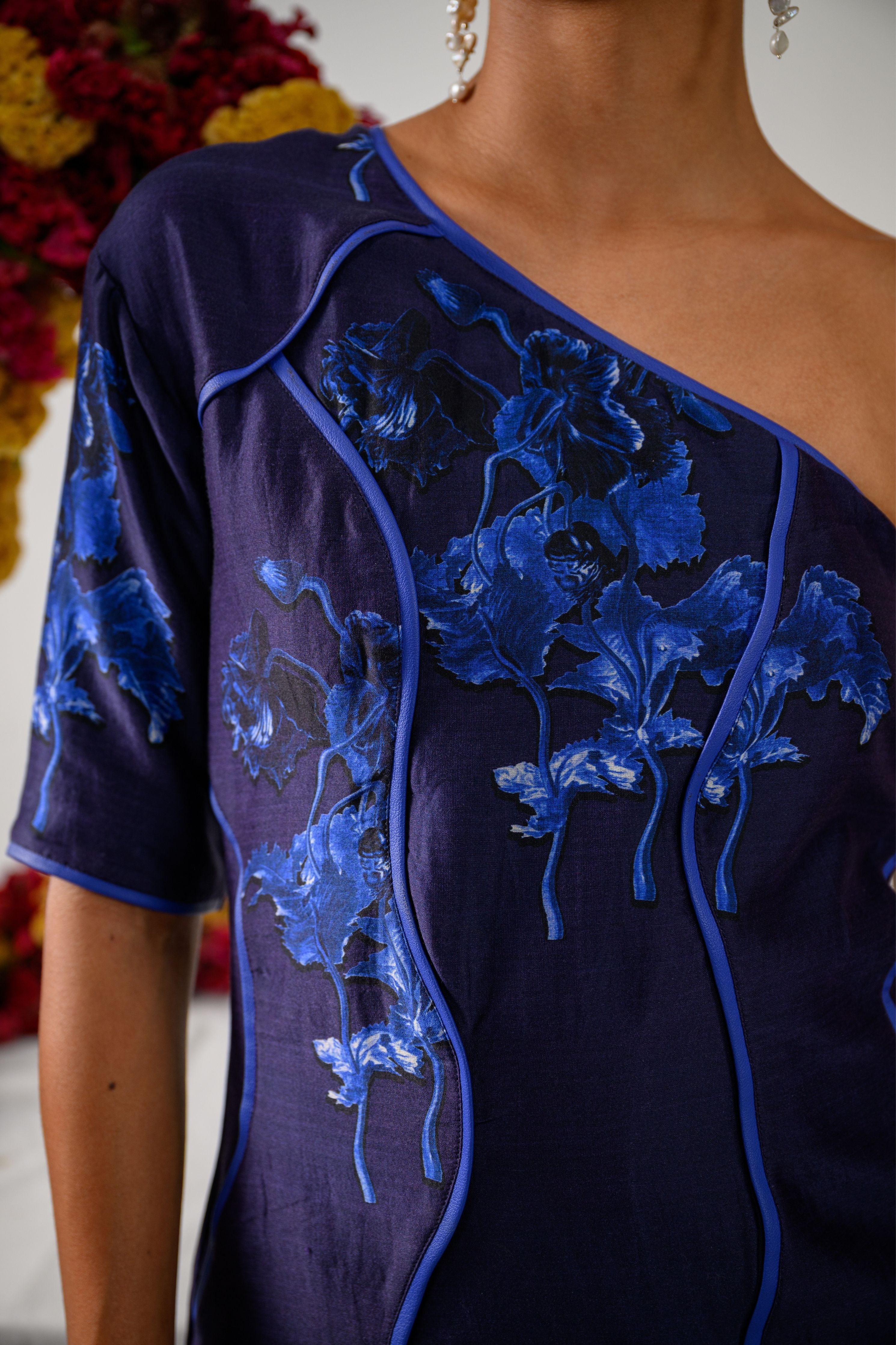 Glossy Garden Off-Shoulder Dress