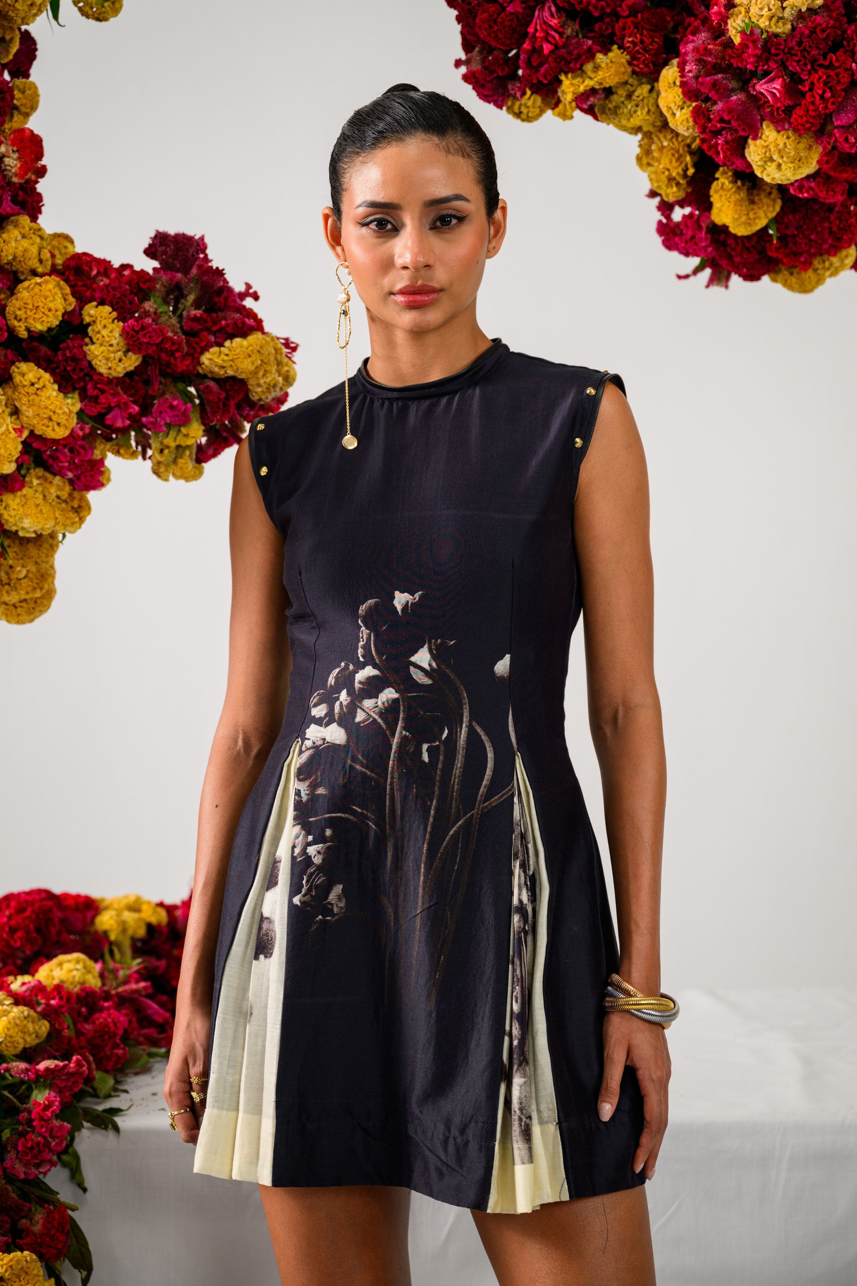 Retro Rose Mini Dress