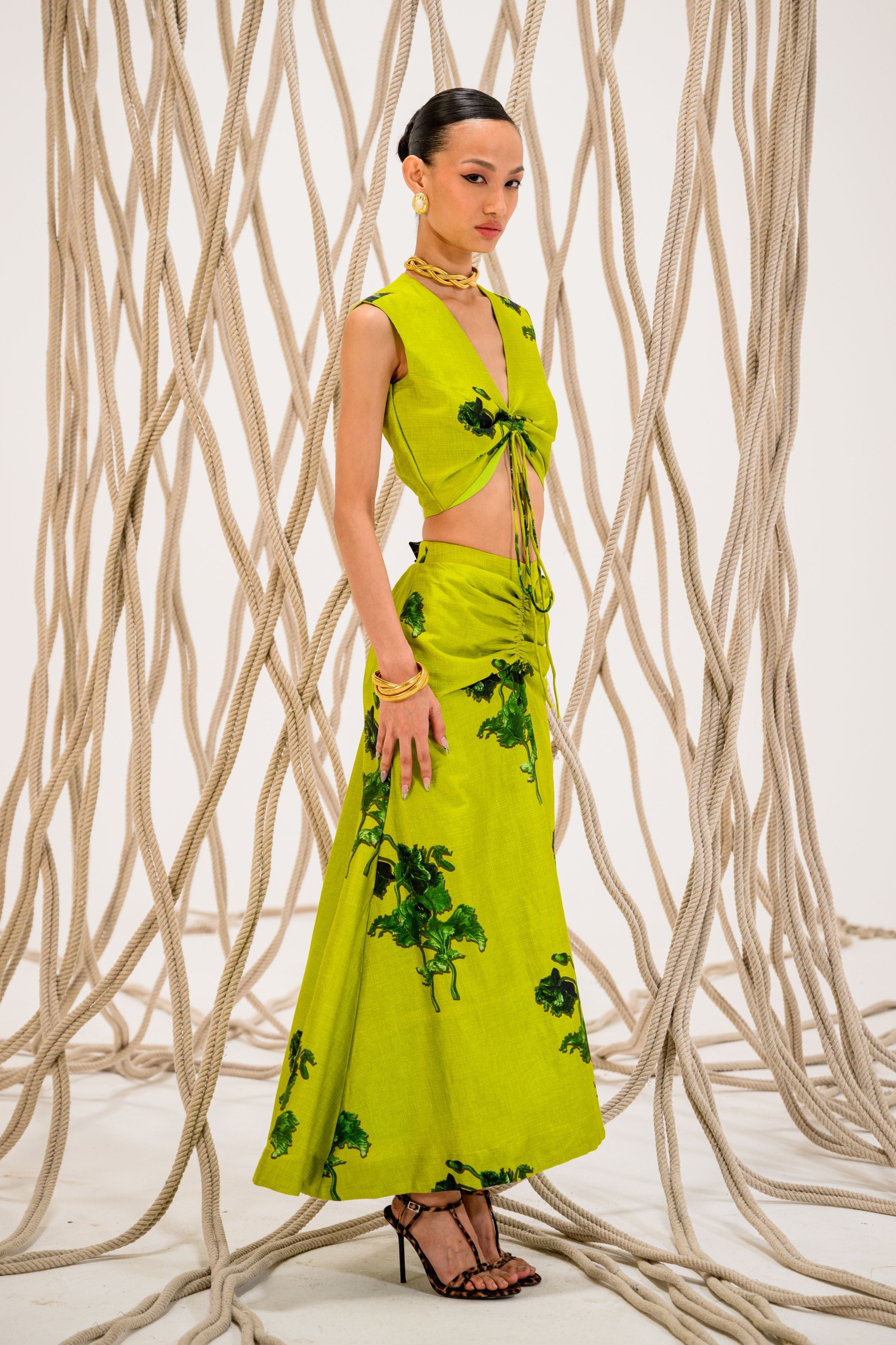 Lime-Light Scrunchie Skirt Co-Ord Set