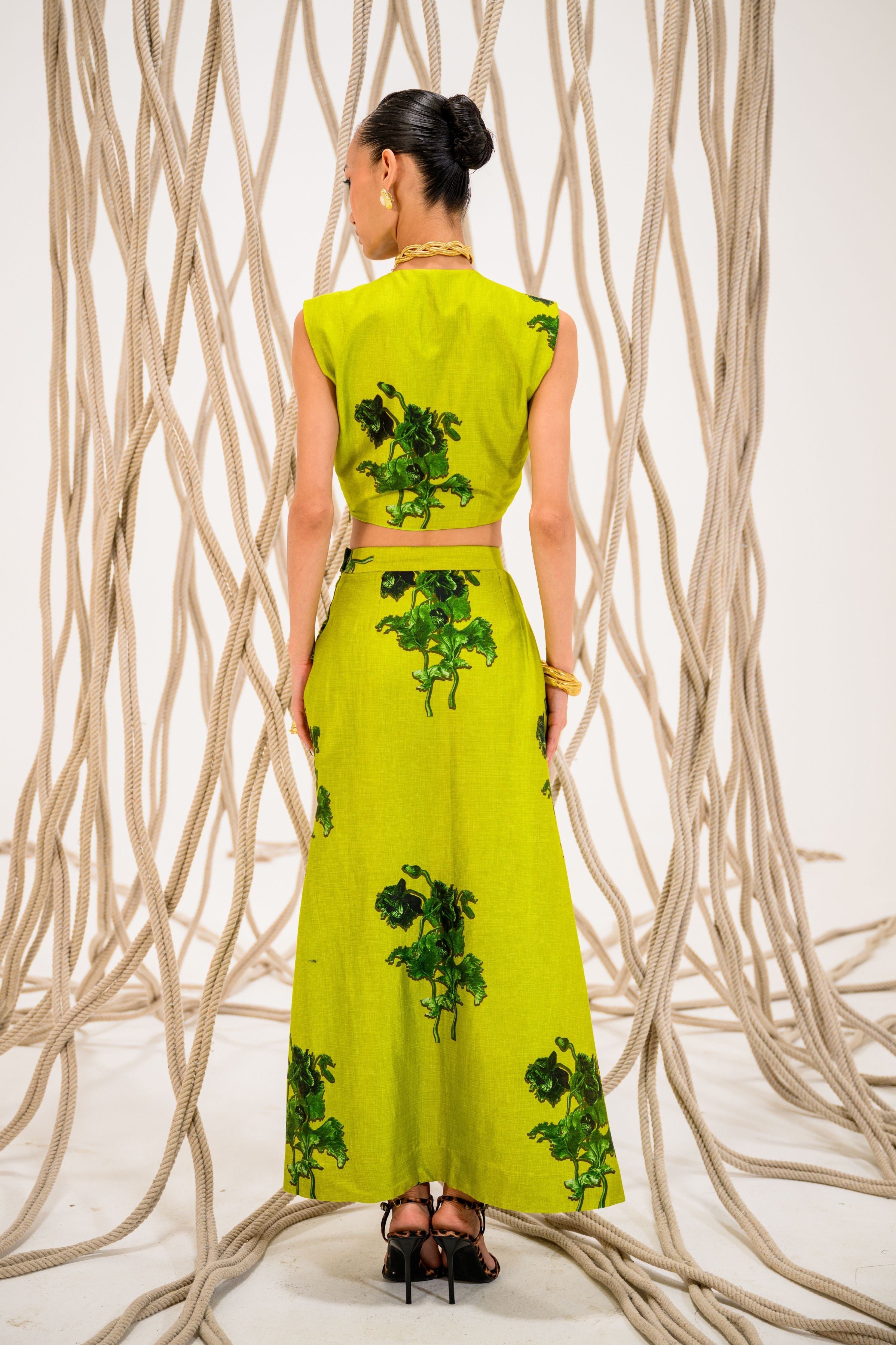 Lime-Light Scrunchie Skirt Co-Ord Set