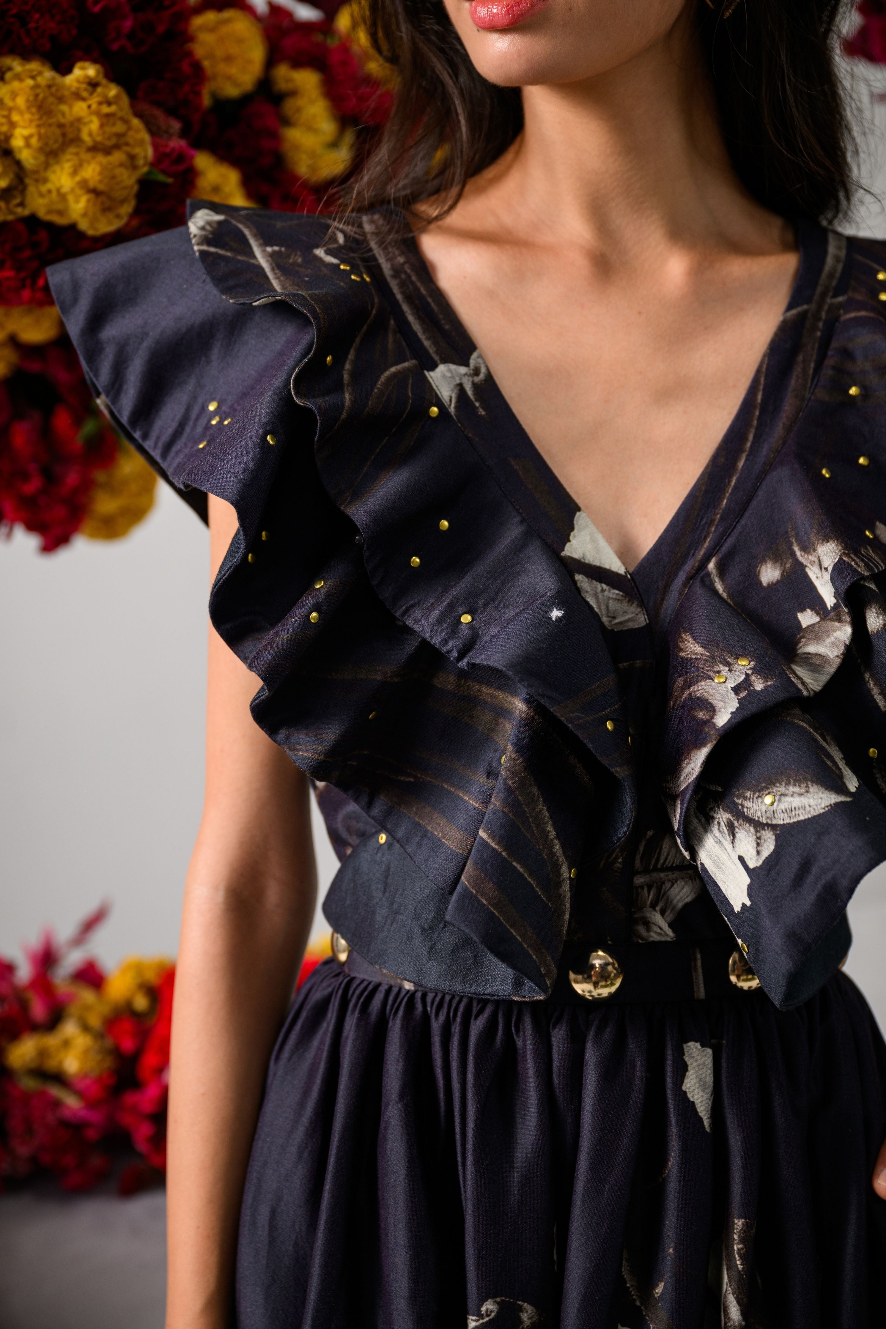 Victorian Petals Ruffle Dress