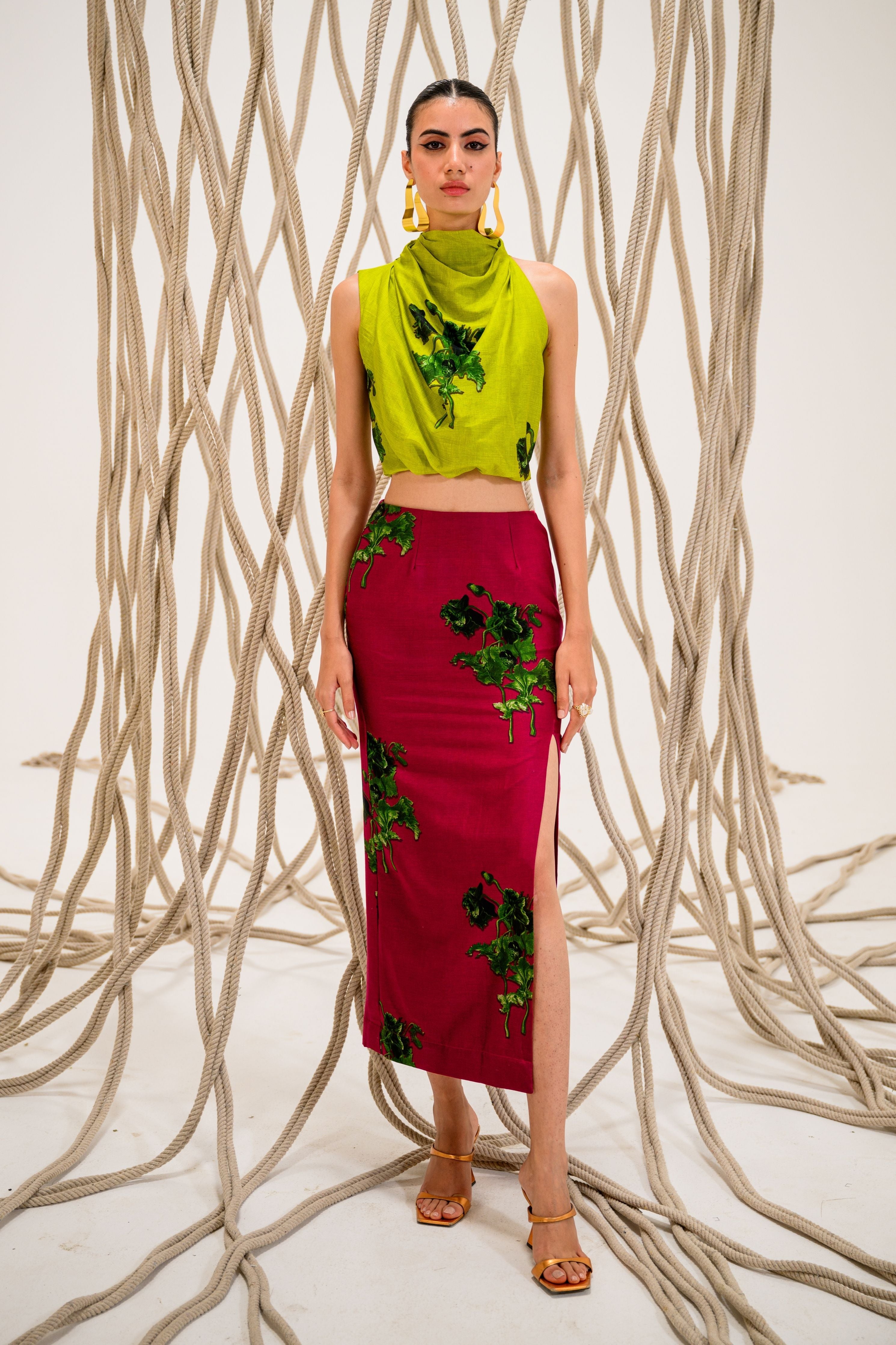 Lime Lush Cowl Bustier