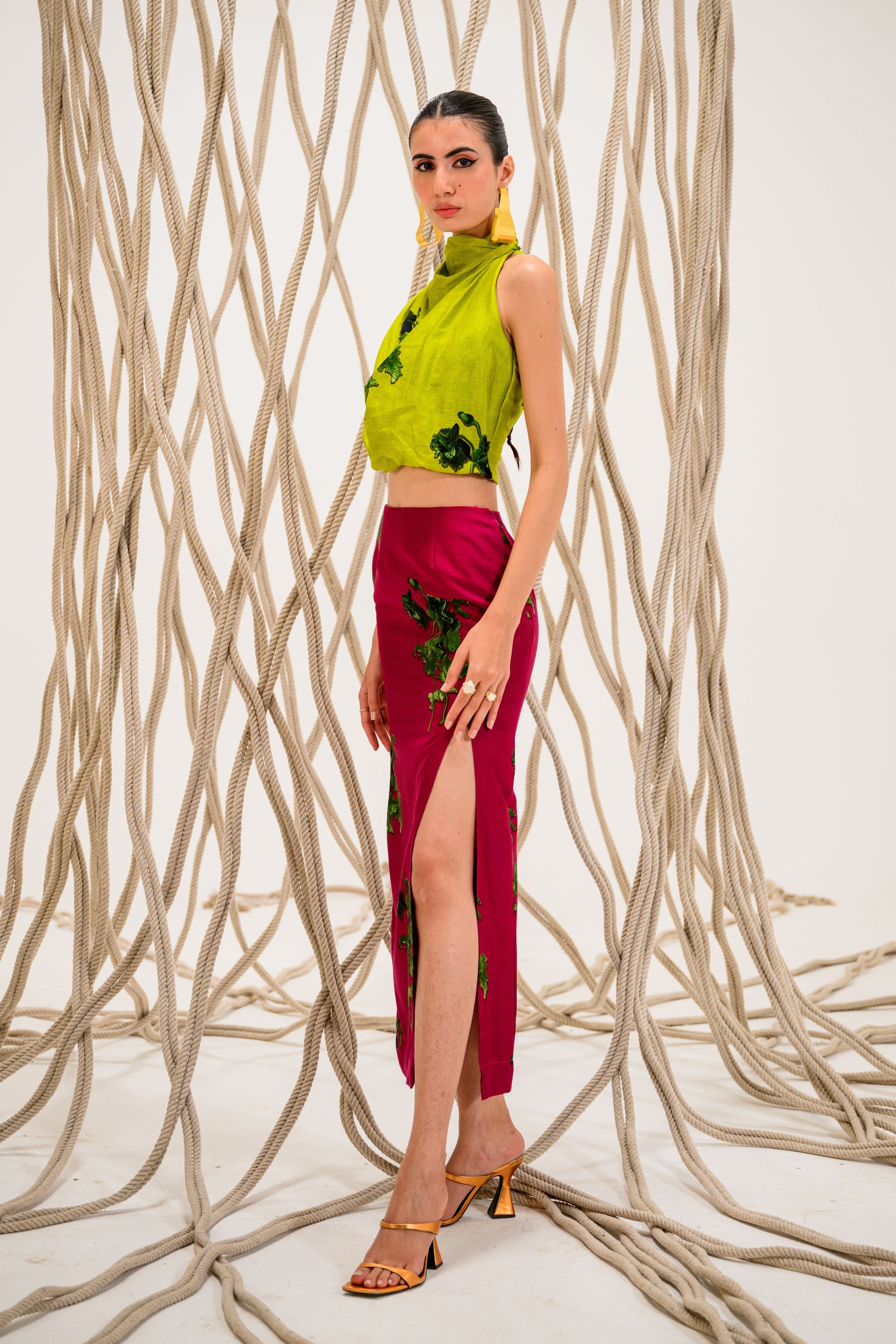 Lime Lush Cowl Bustier