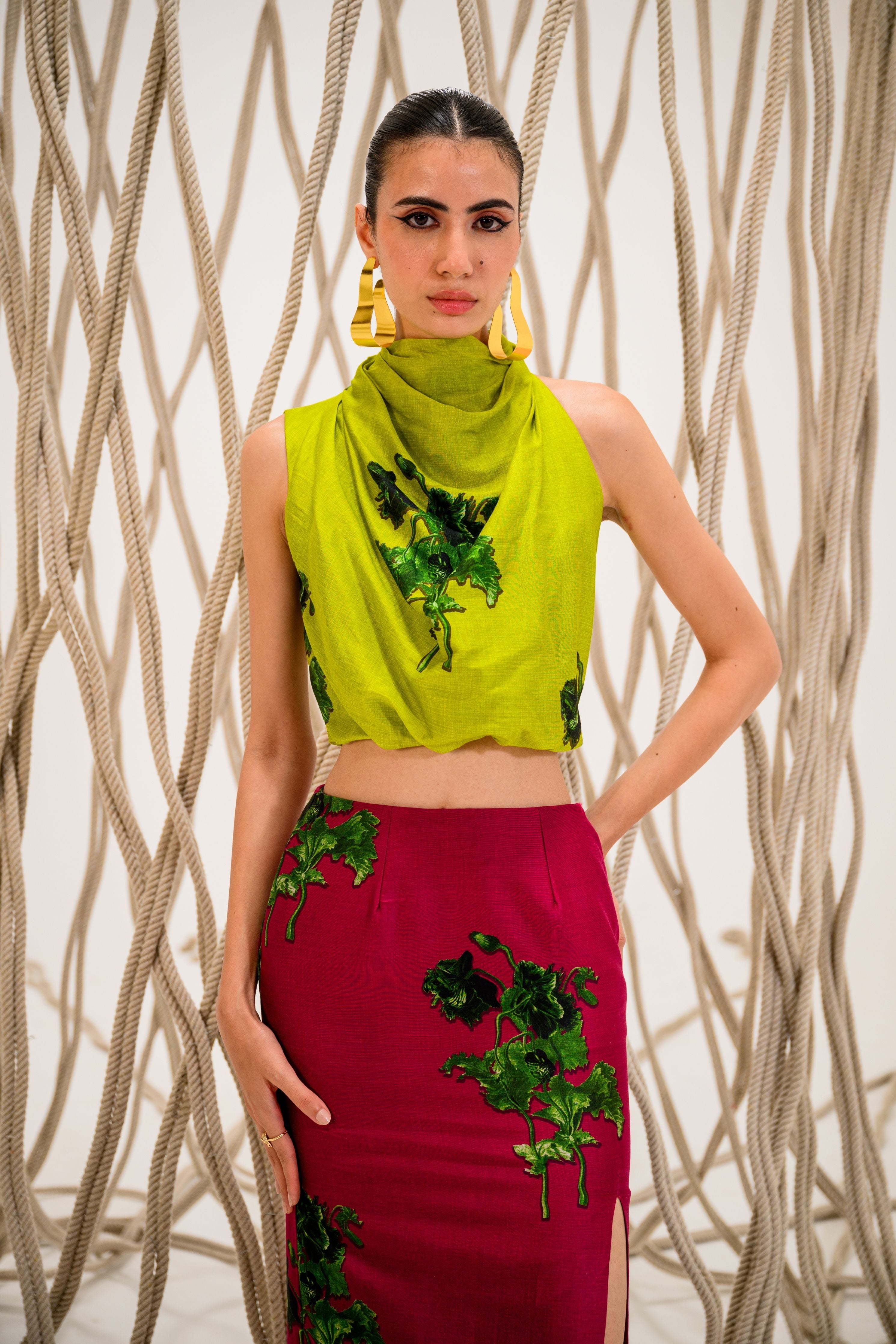Lime Lush Cowl Bustier