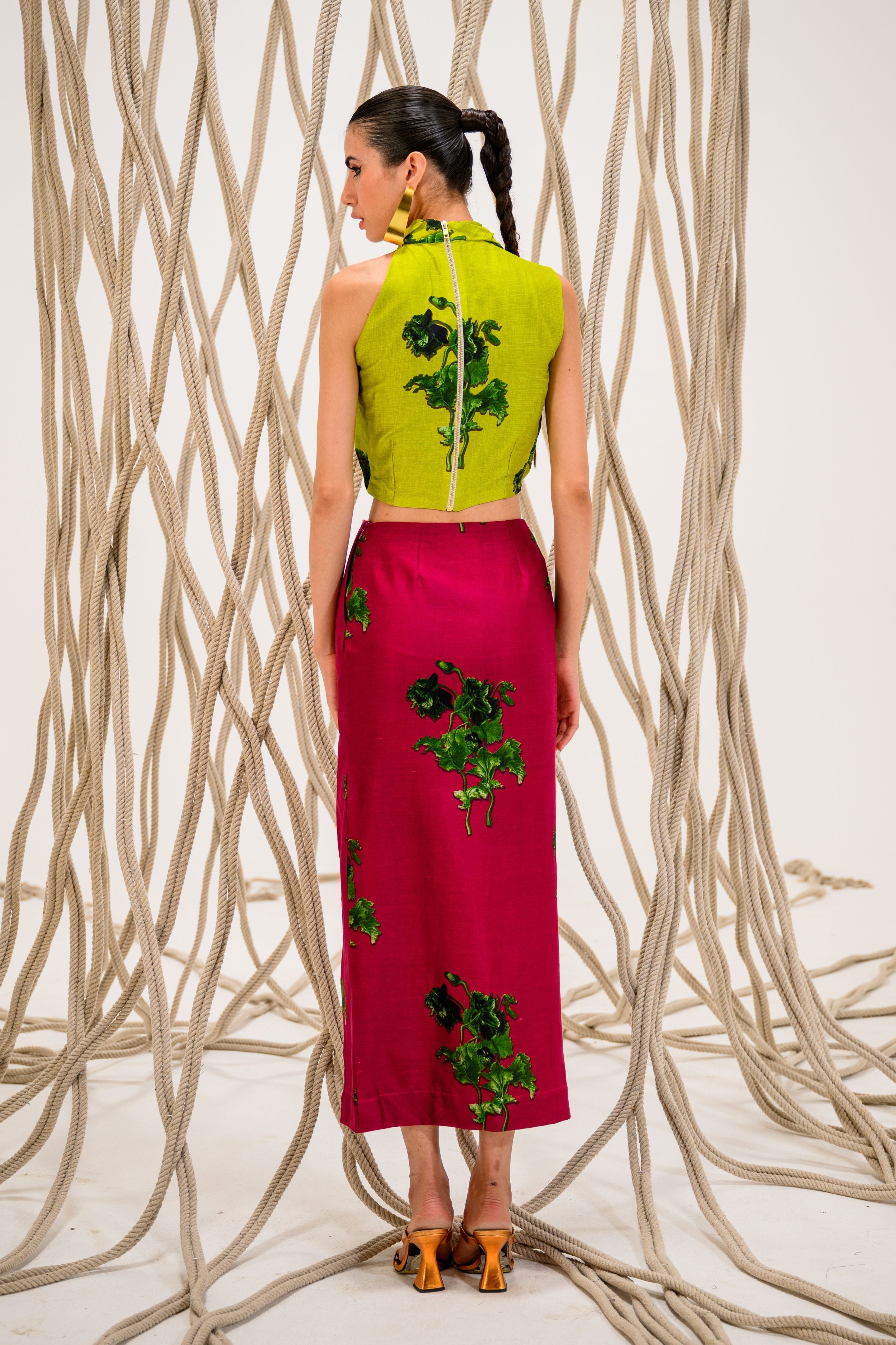 Lime Lush Cowl Bustier