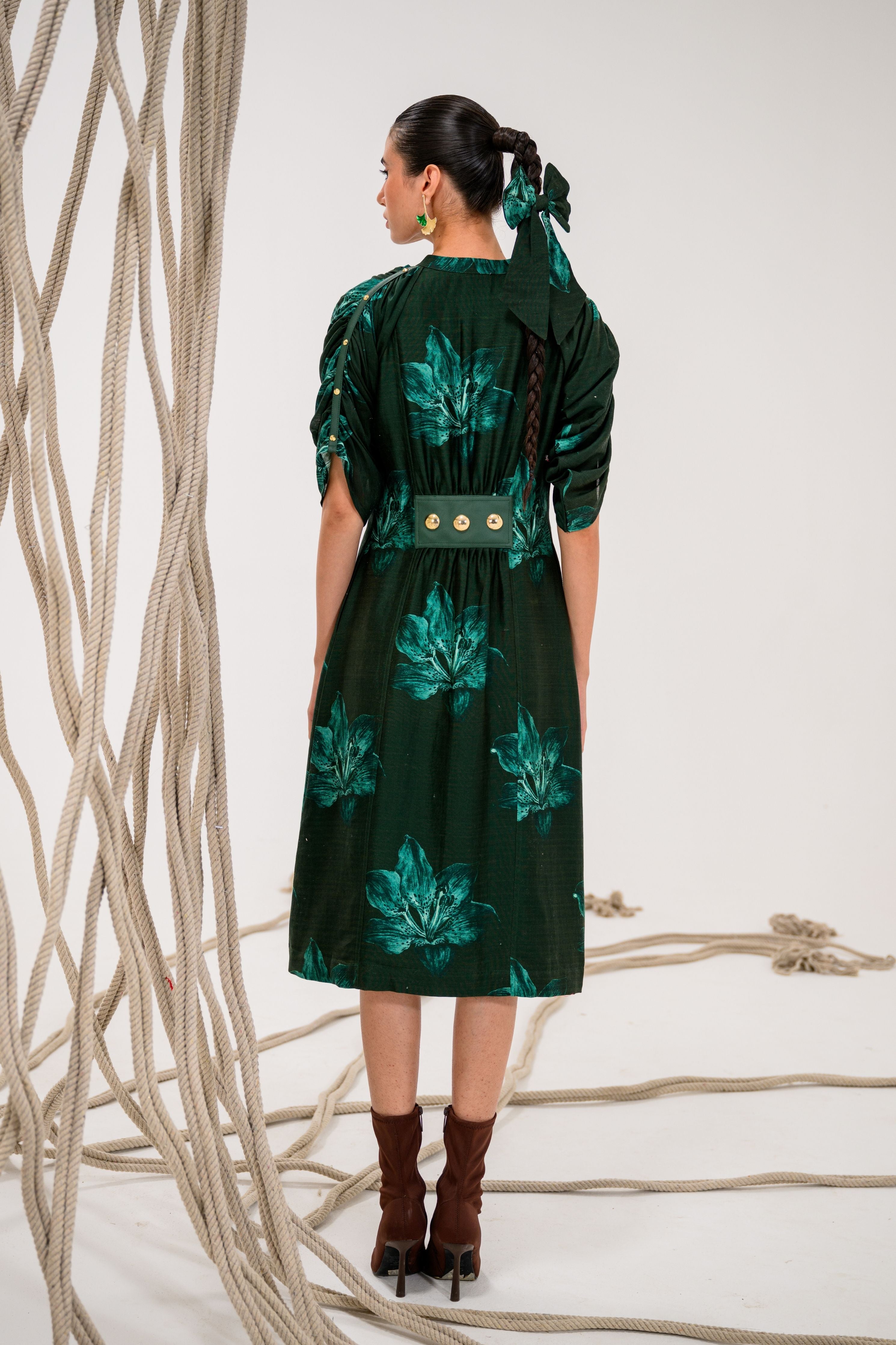 Frostleaf Zipper Midi Dress