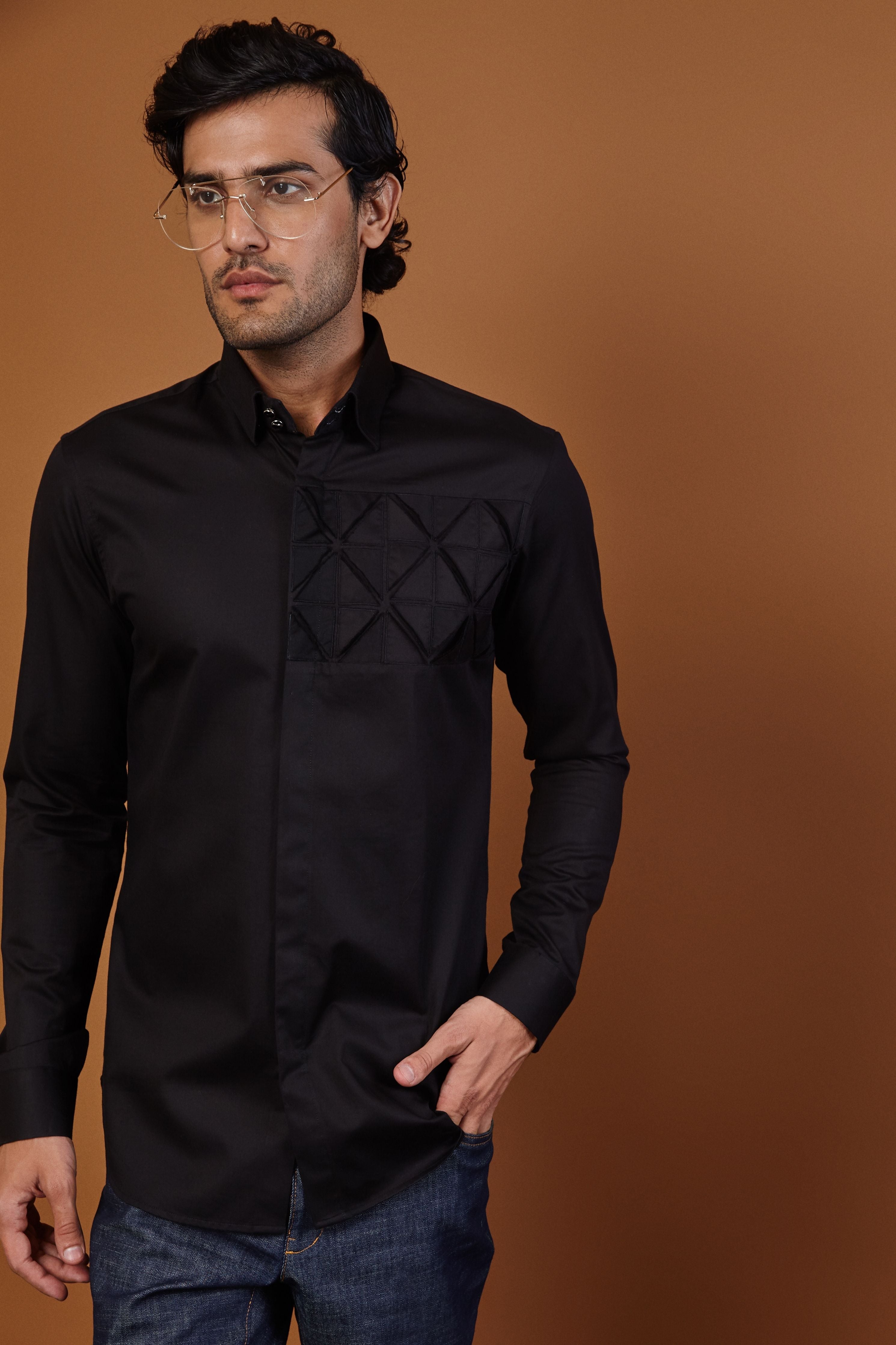Textured Patch Shirt
