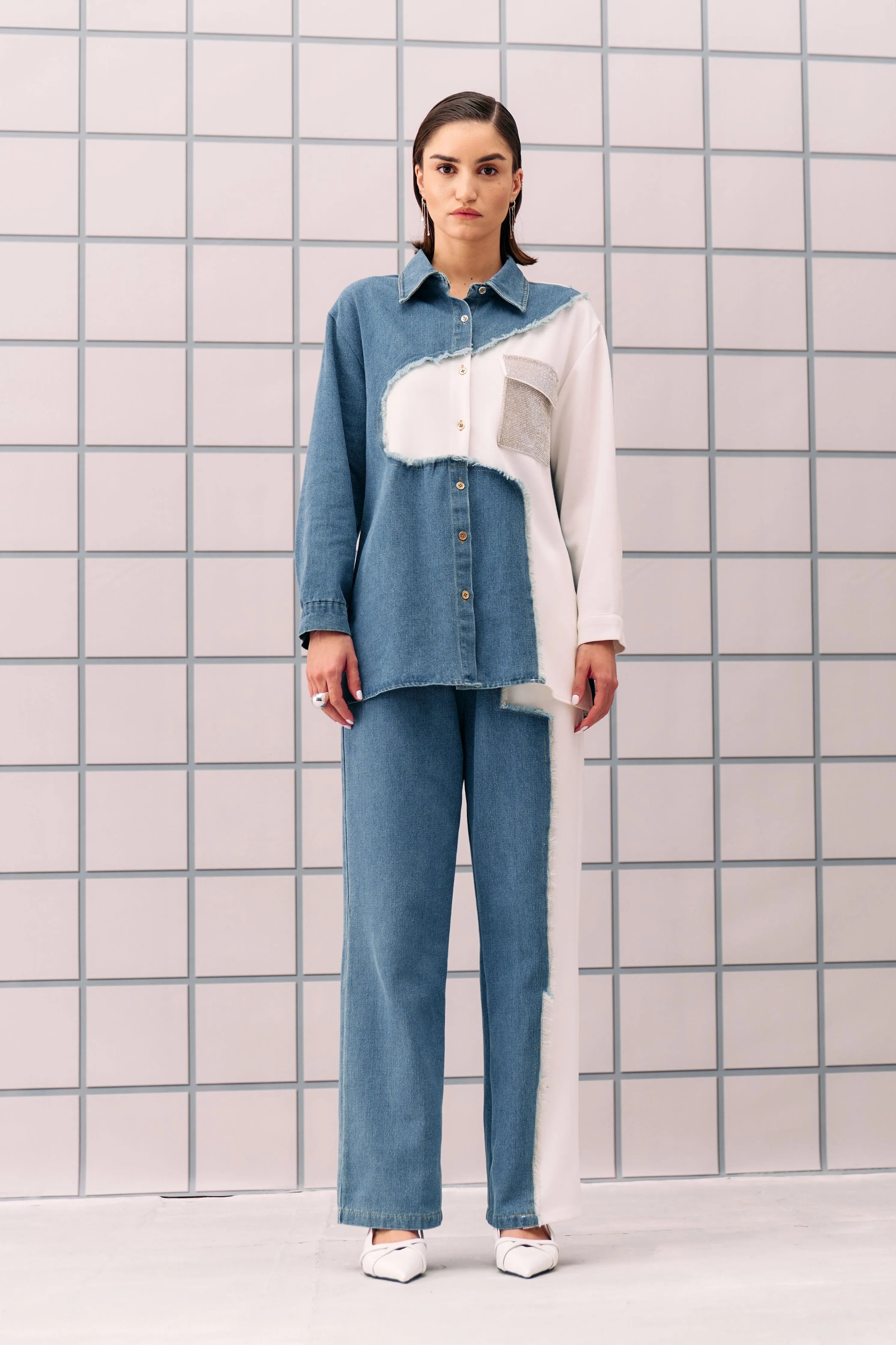 White Denim Tia Coord Set