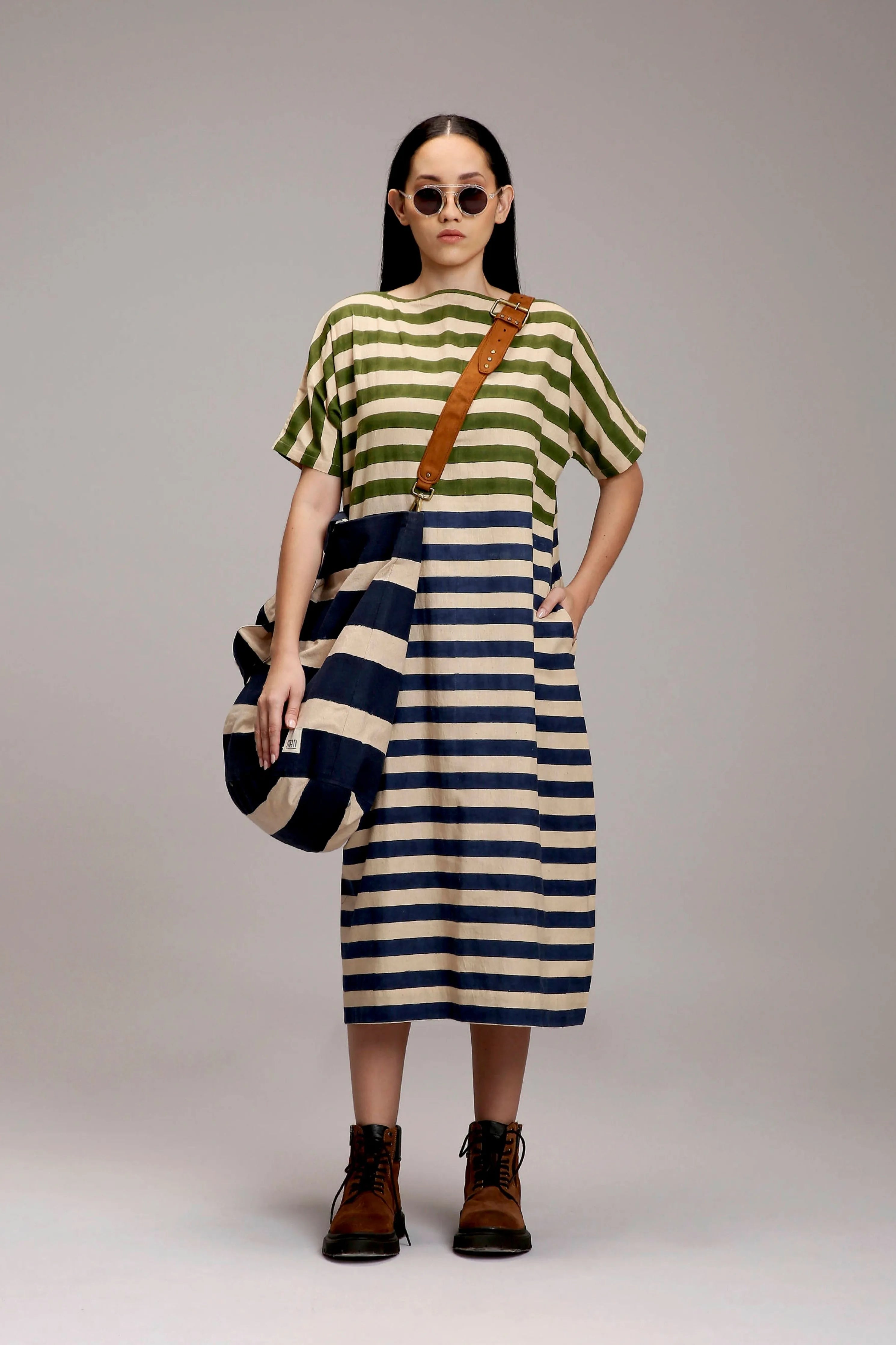 Egg-Shell Striped Tote Bag