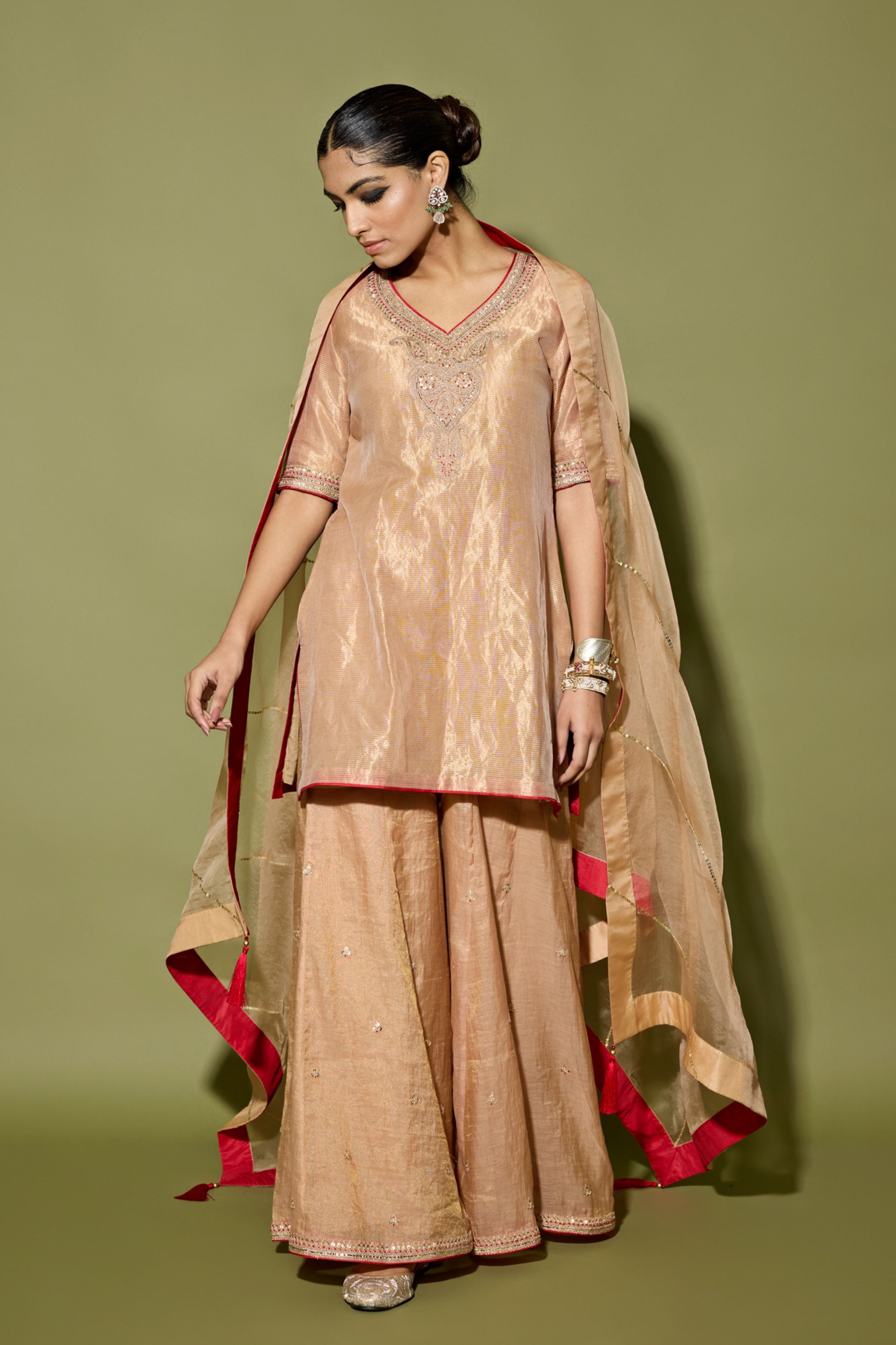 Rose Gold Short Kurta Set