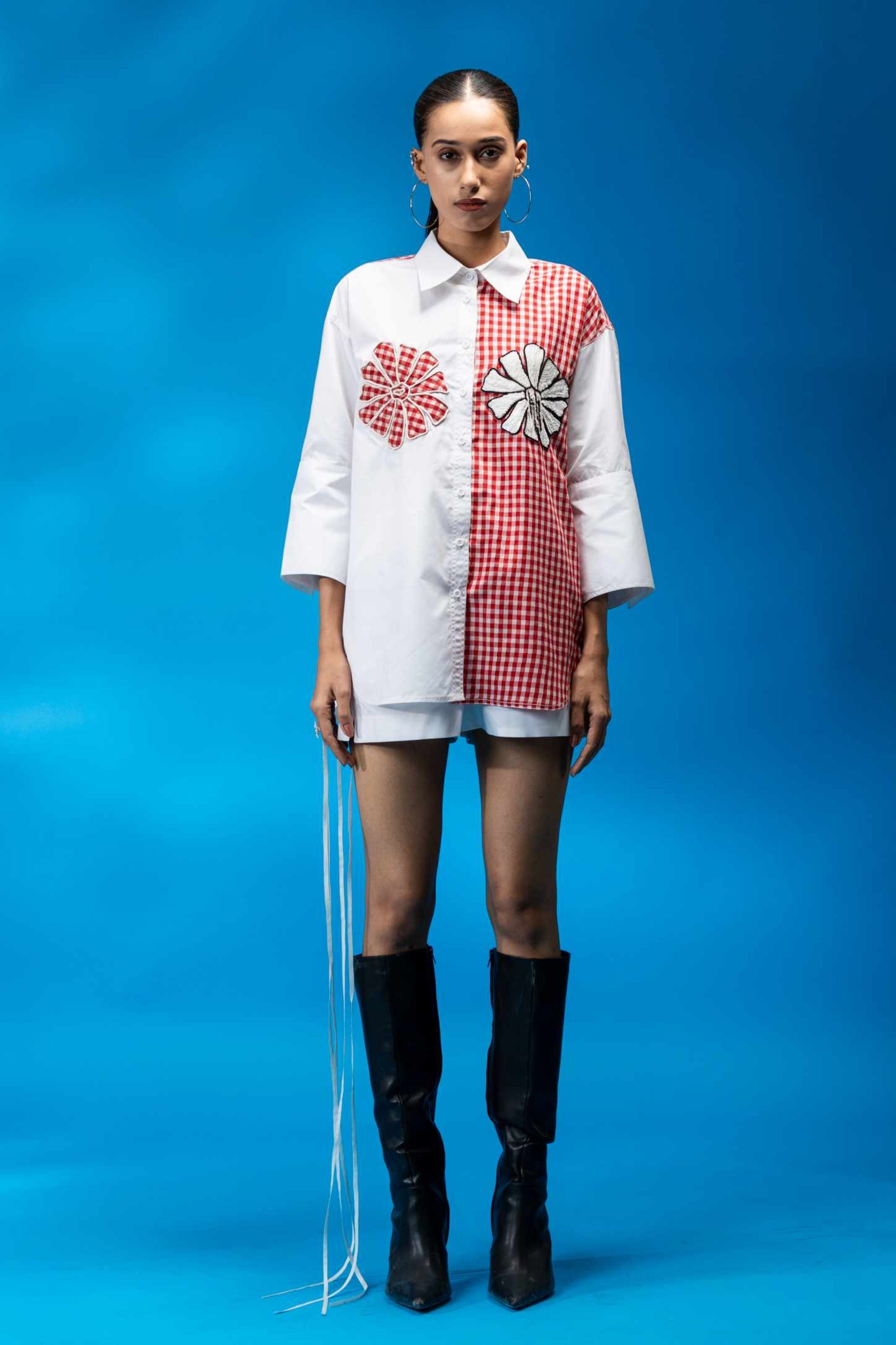 TUBEROSE Hand Embroidered Floral Shirt