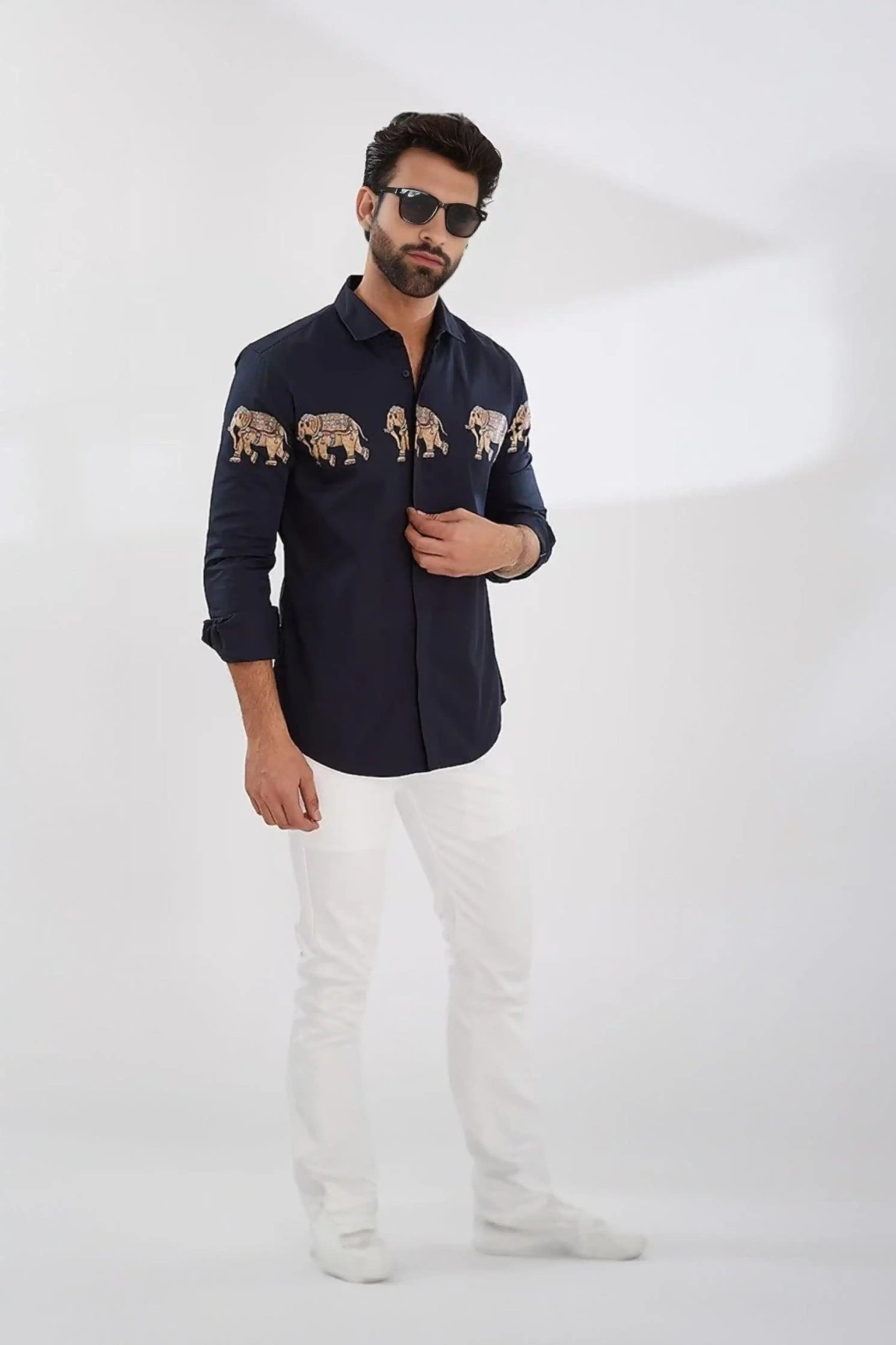 Printed Navy Shirt