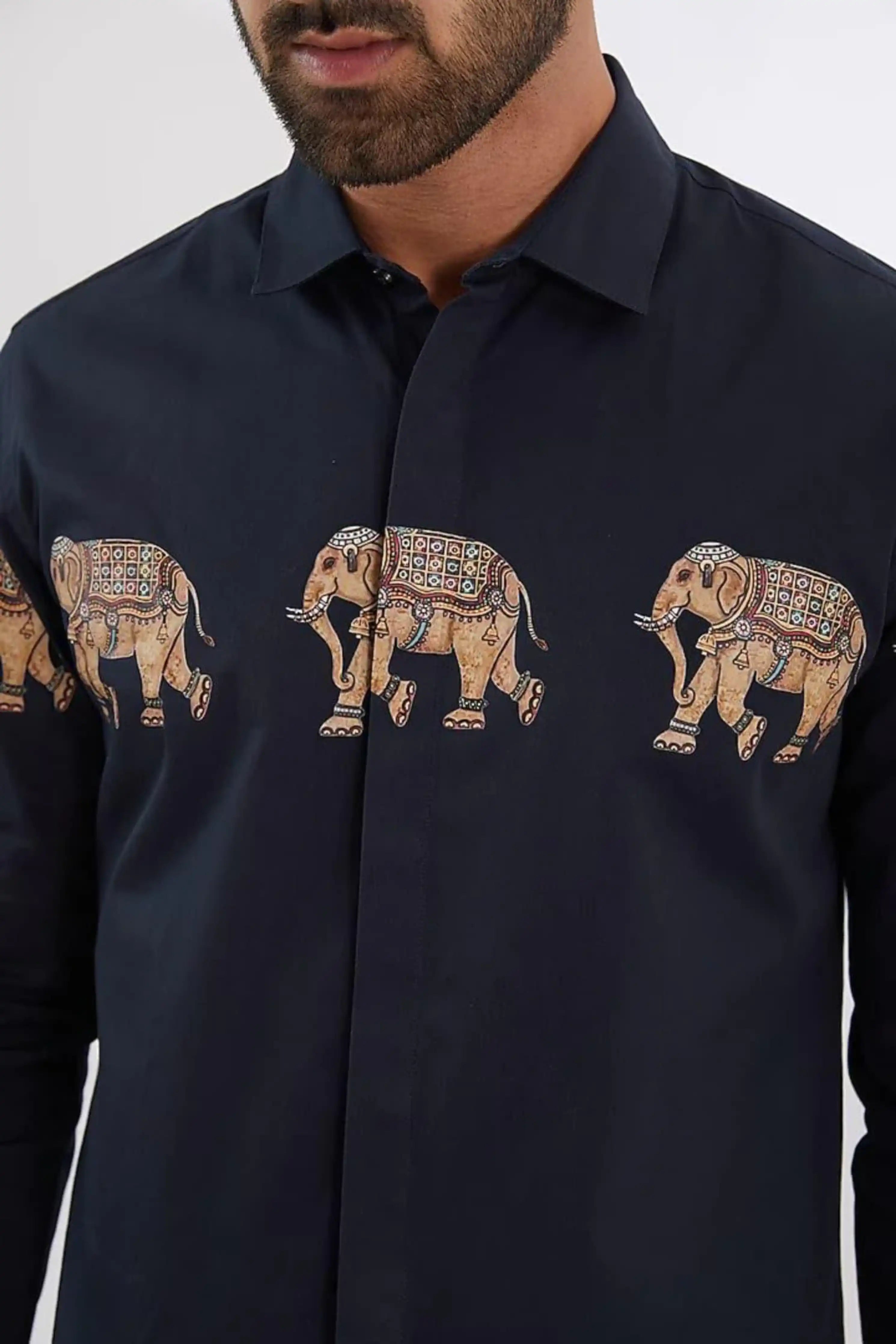 Printed Navy Shirt