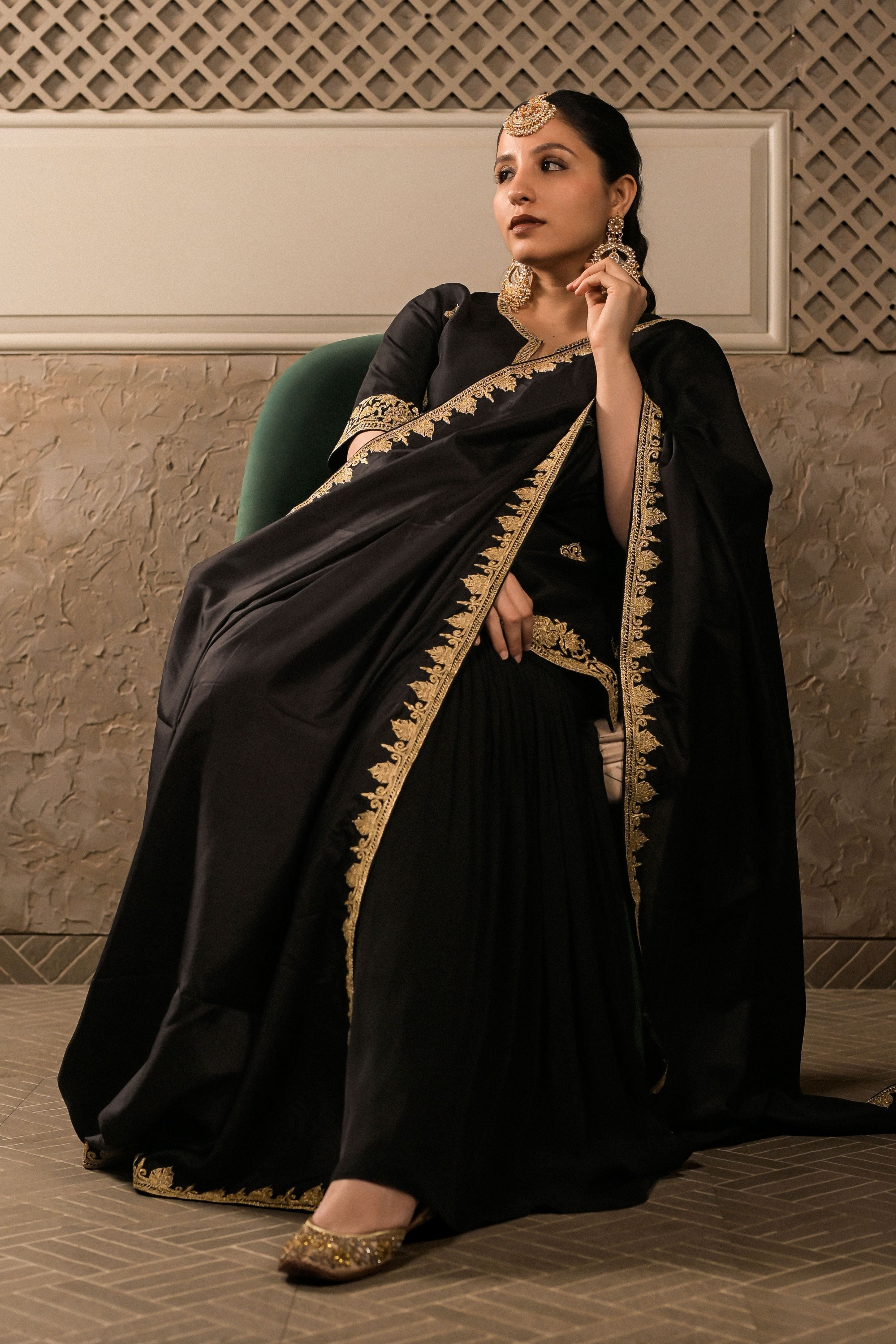 Aloka Black Sharara Set