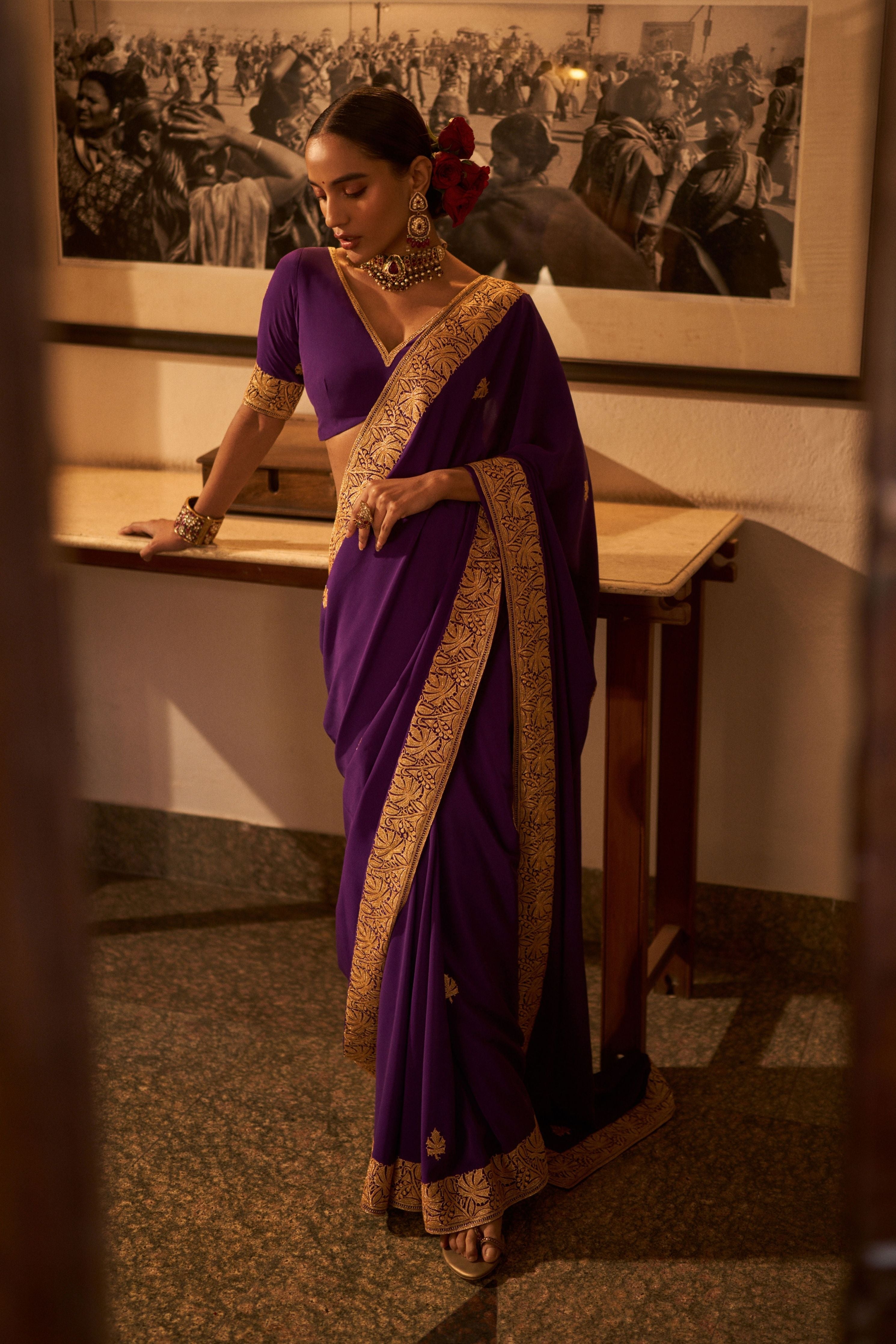 ISHITA DUTTA SHETH IN BANAFSHA SAREE