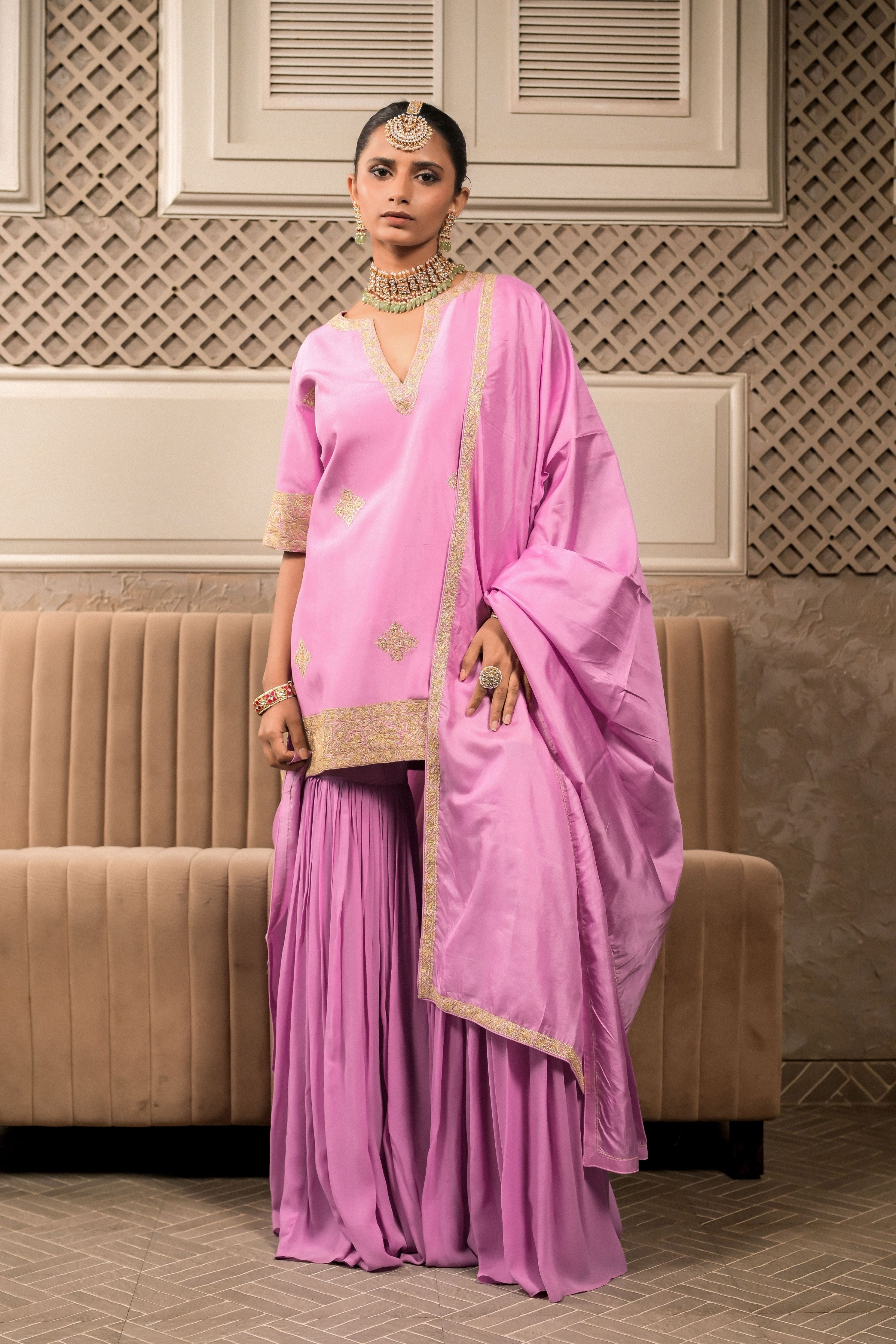 ‘Kumuda’ Lavender sharara set