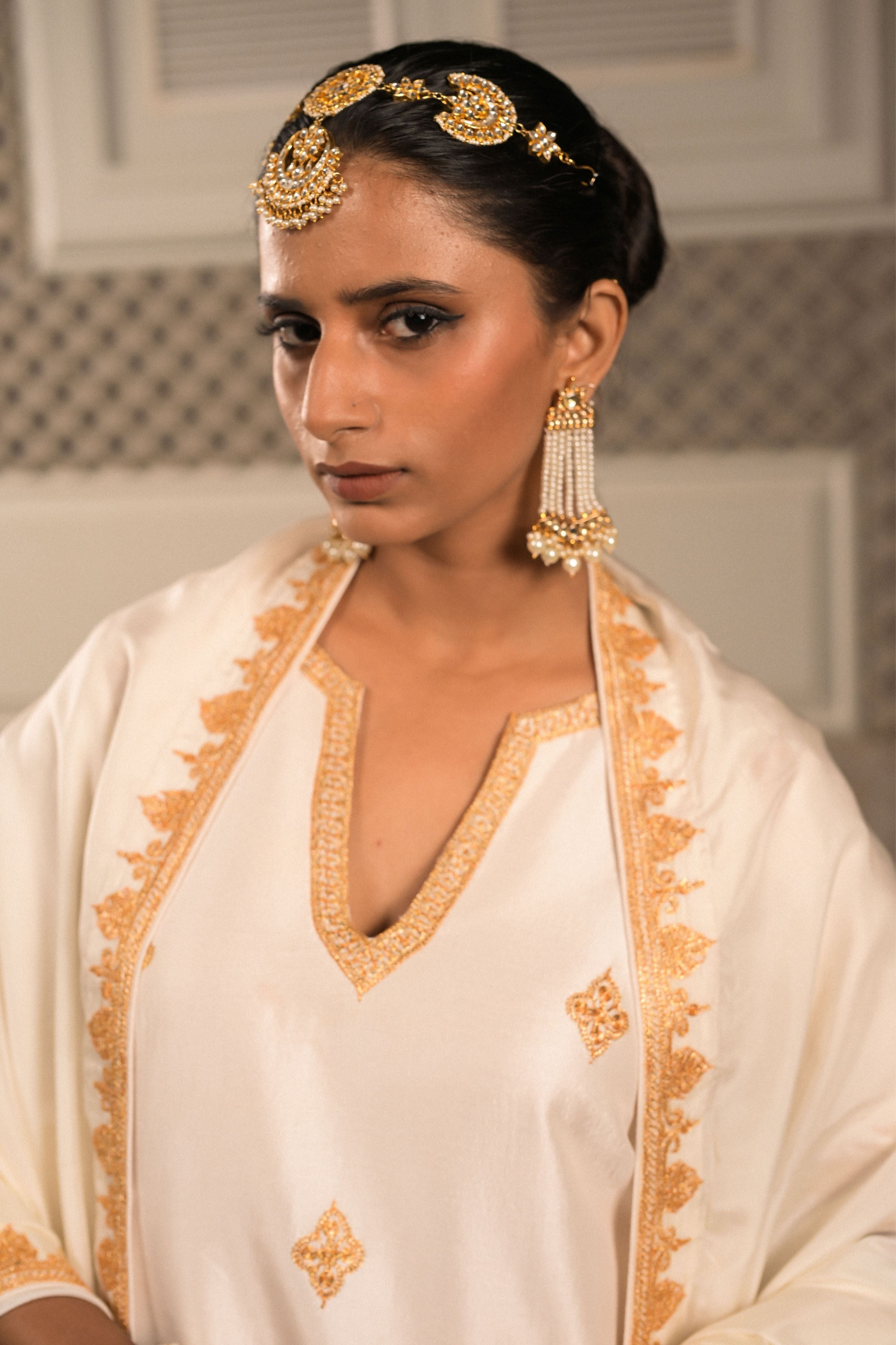 ‘Mallika’ White sharara set
