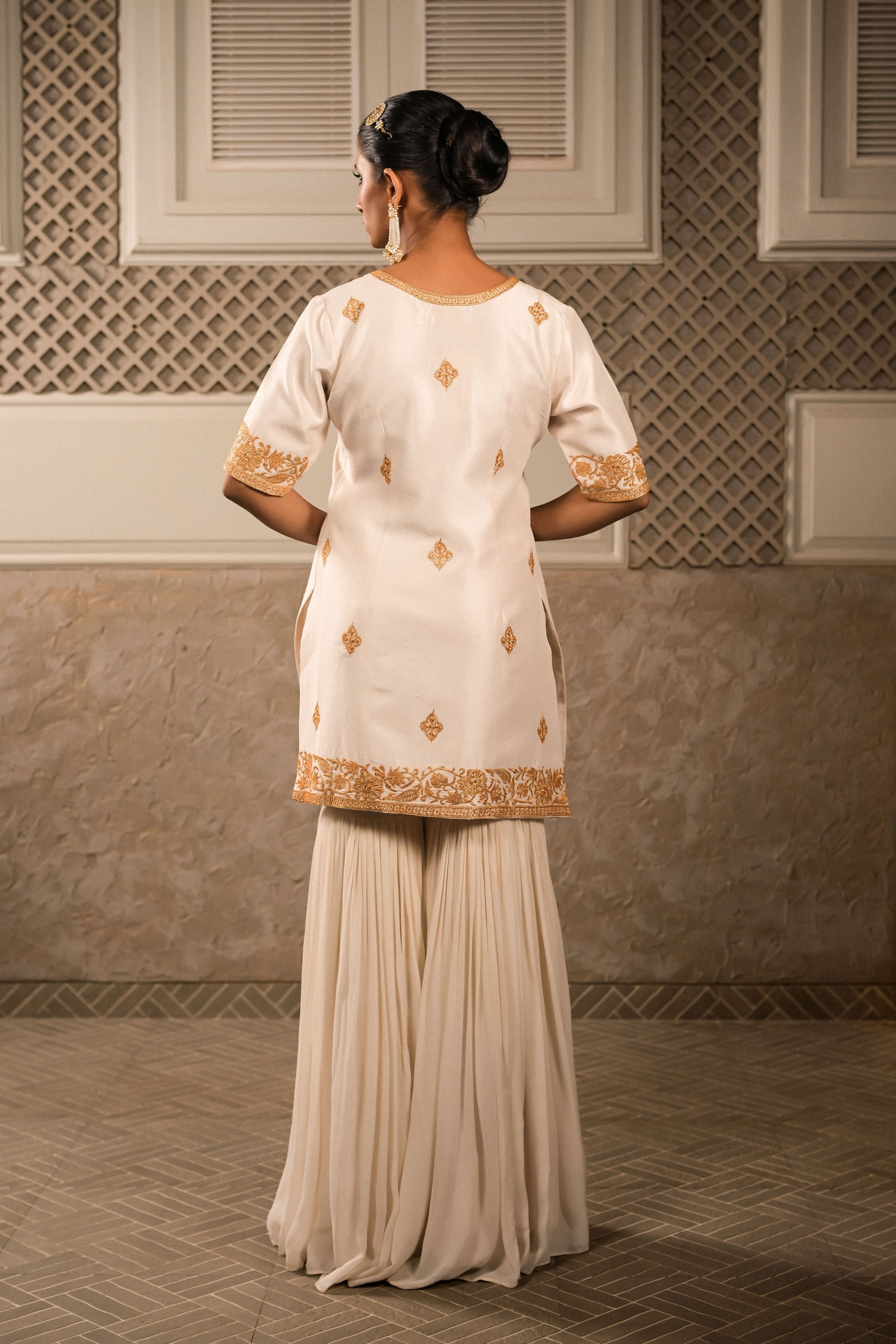‘Mallika’ White sharara set