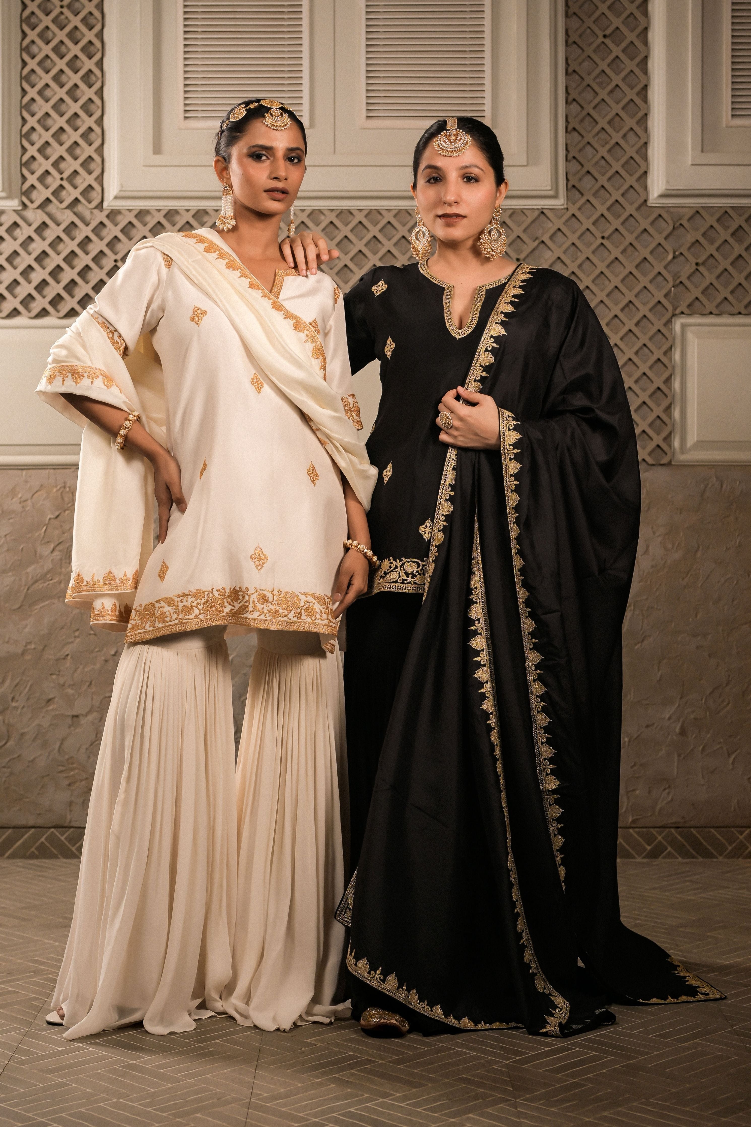 ‘Mallika’ White sharara set