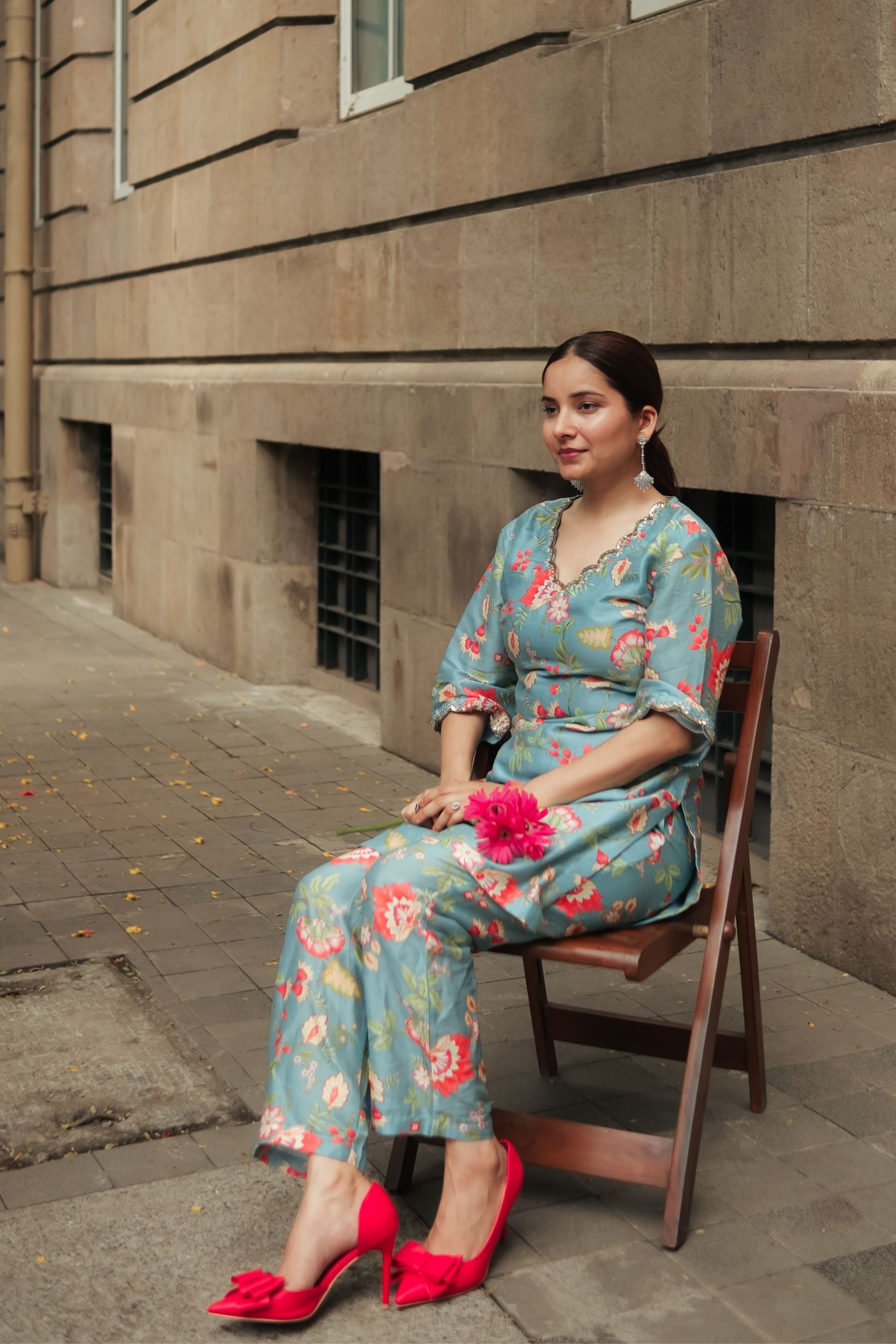 Teal Bloom Suit Set