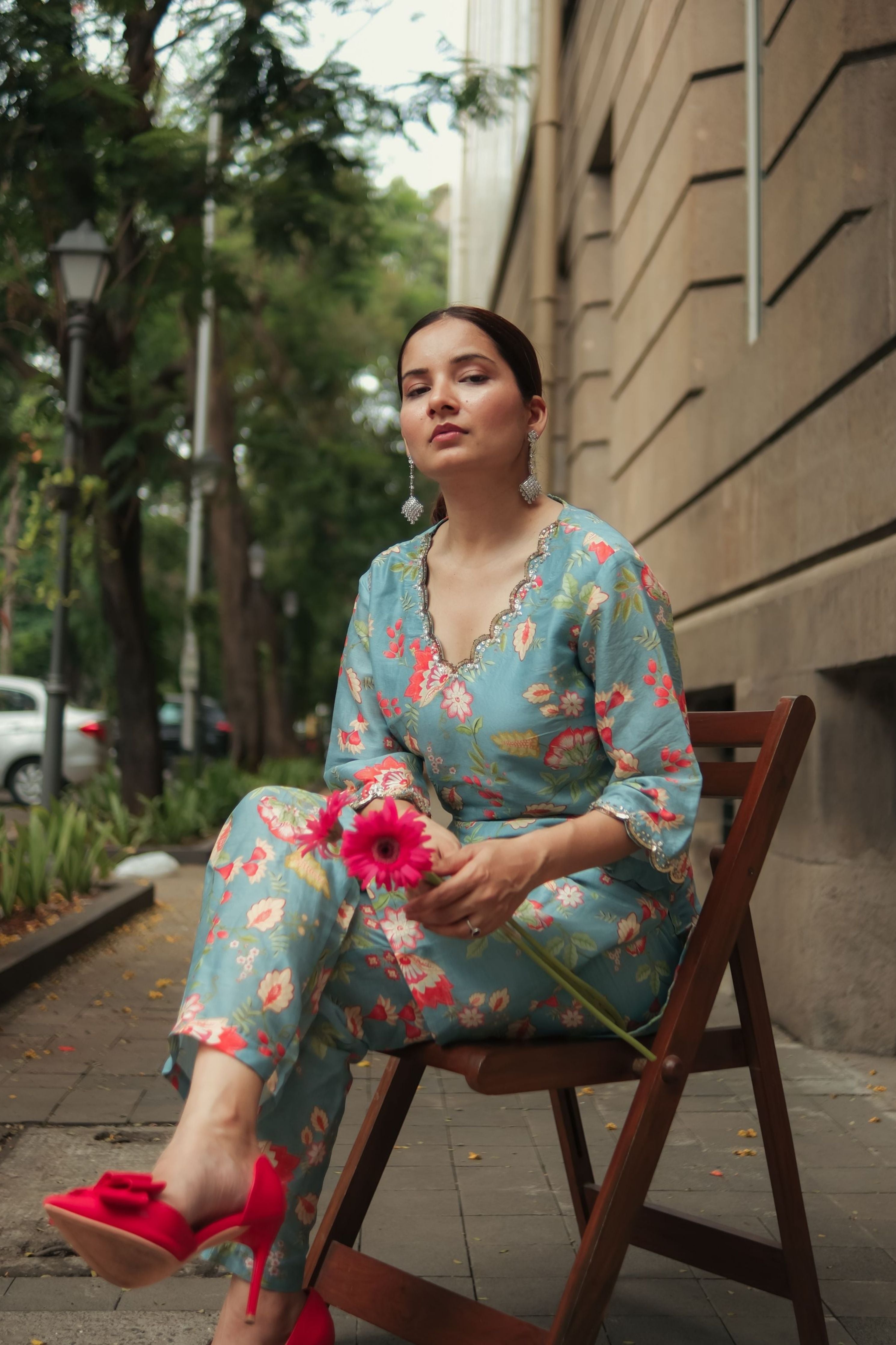 Teal Bloom Suit Set
