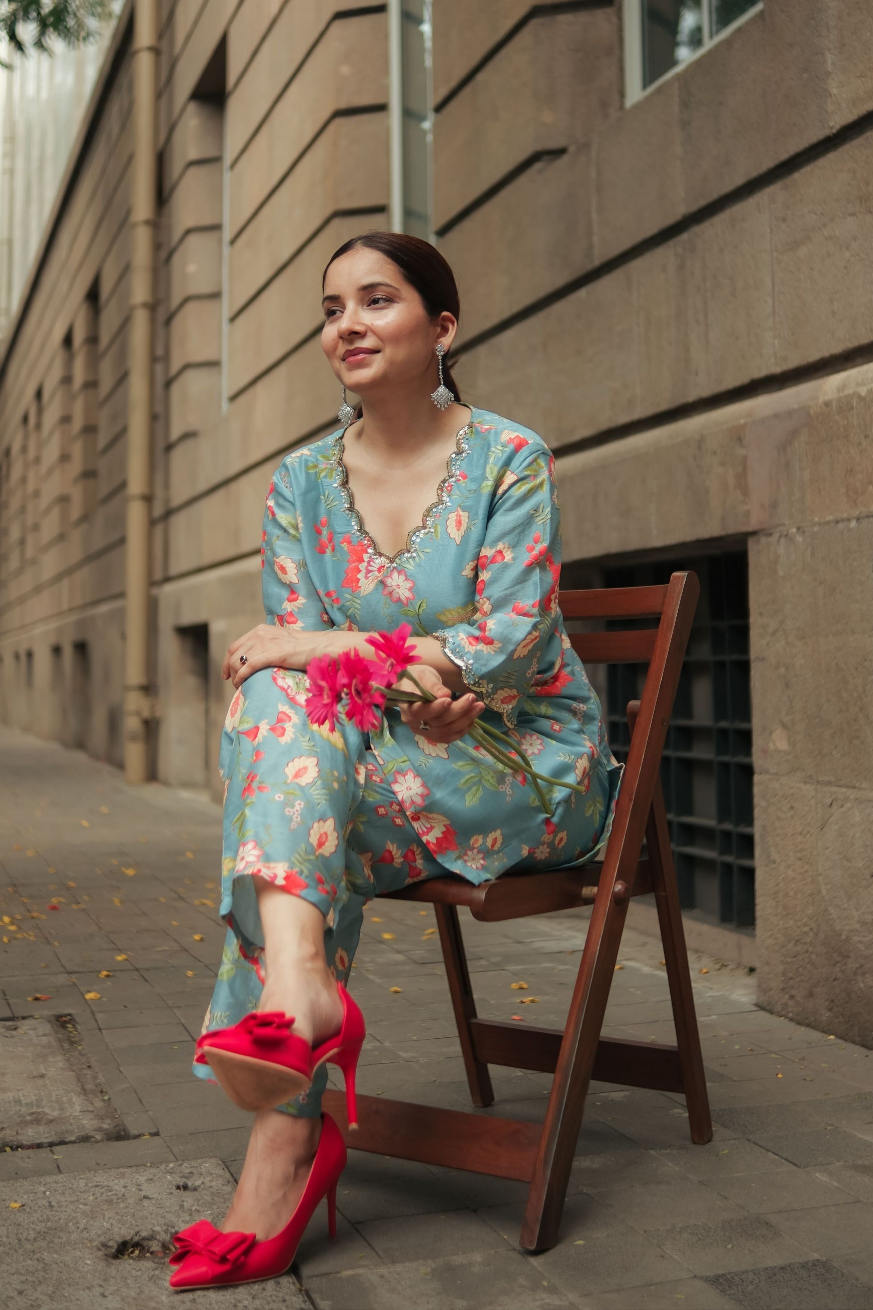 Teal Bloom Suit Set