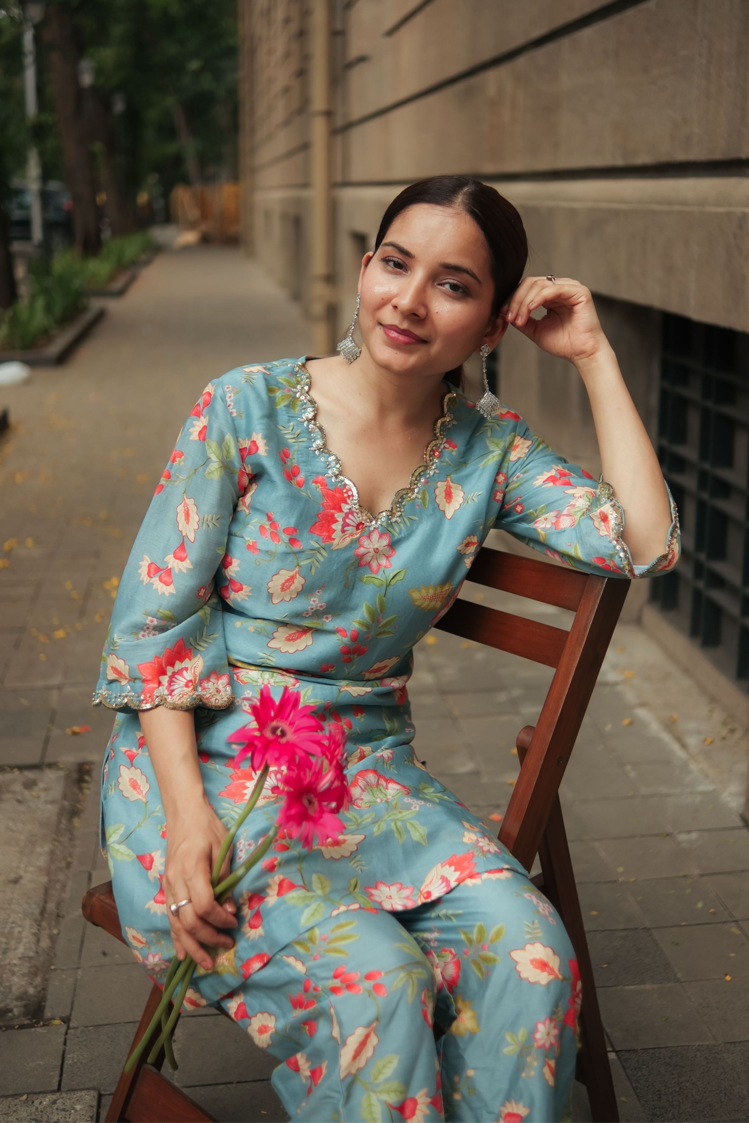 Teal Bloom Suit Set