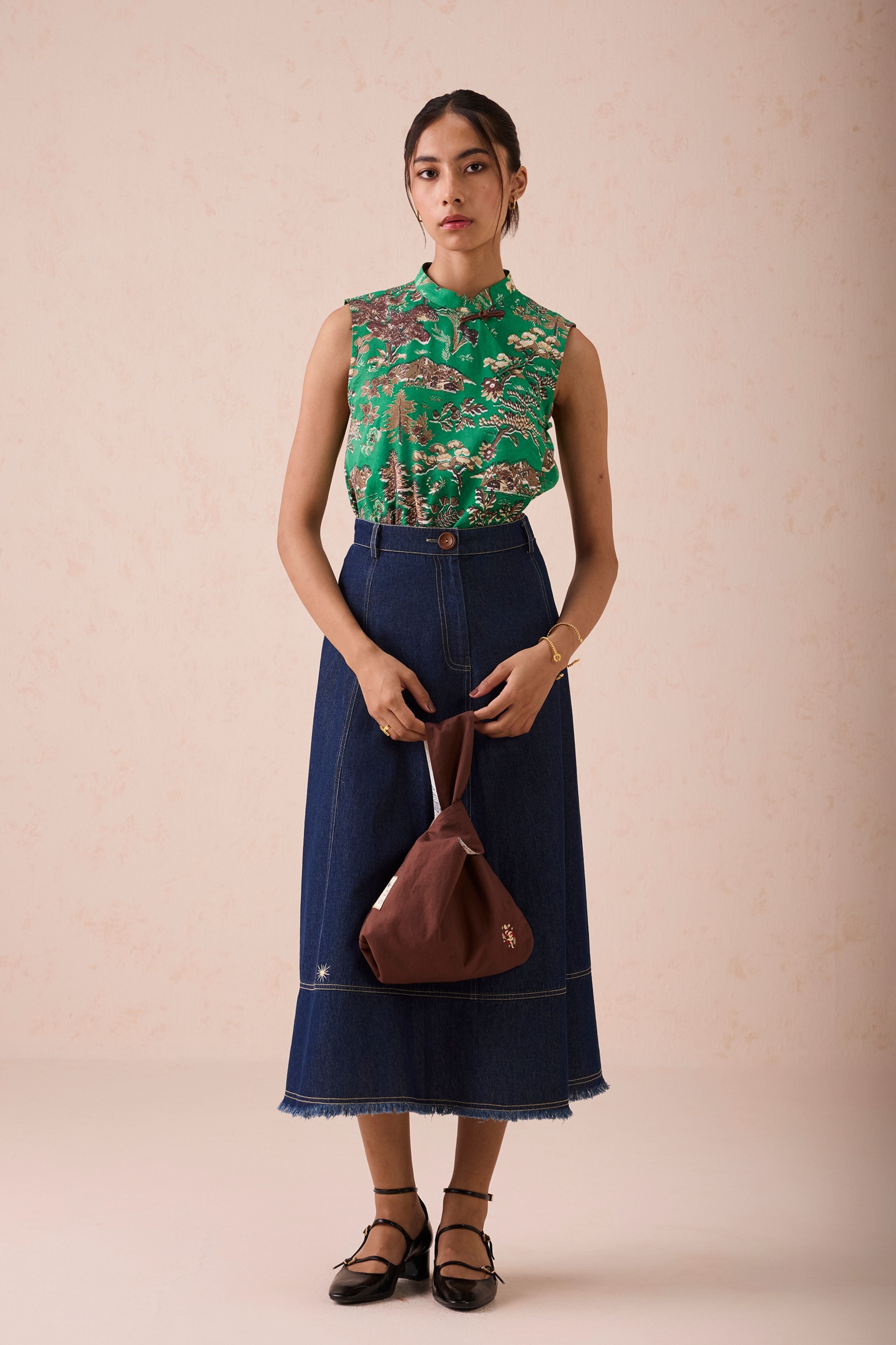 The Evergreen Luck Tencel Cheongsam Blouse