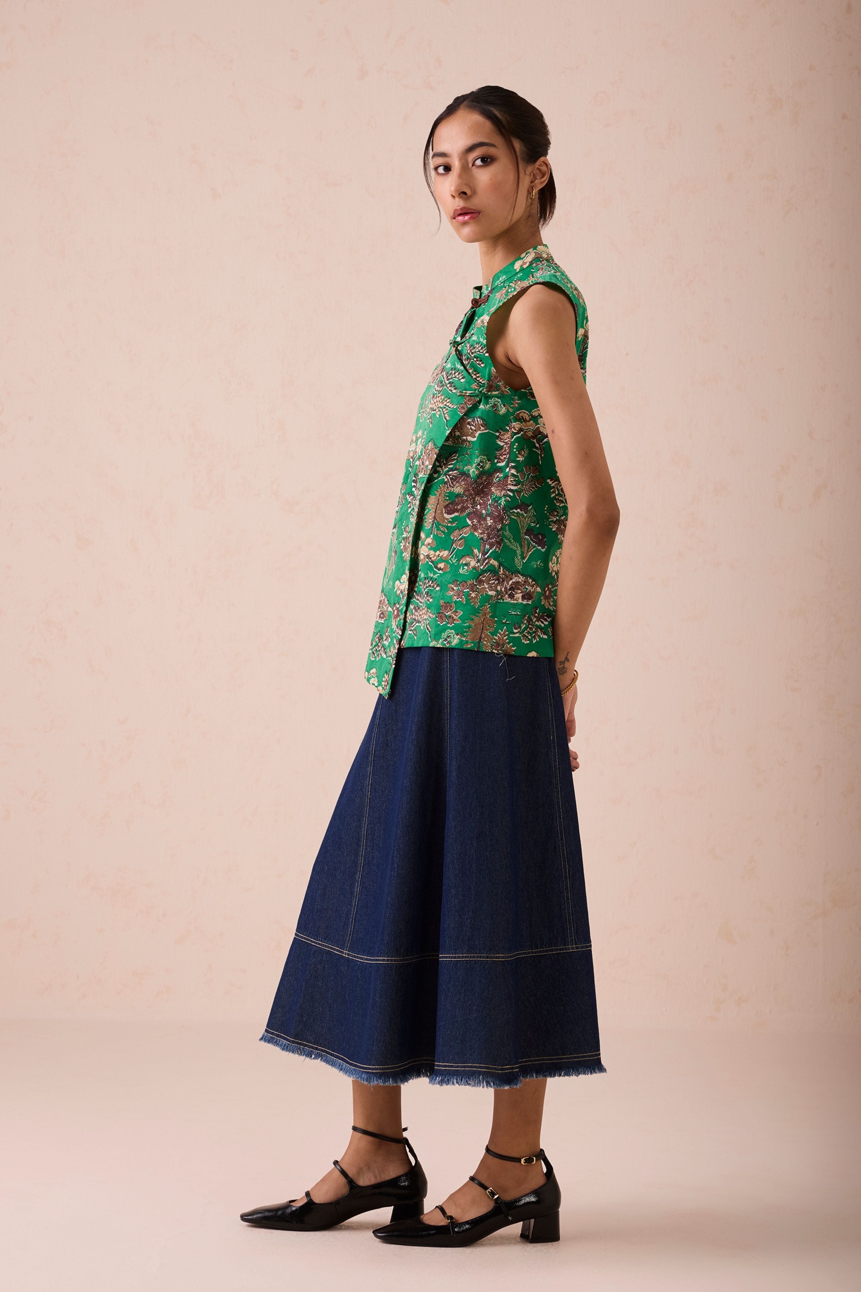 The Evergreen Luck Tencel Cheongsam Blouse