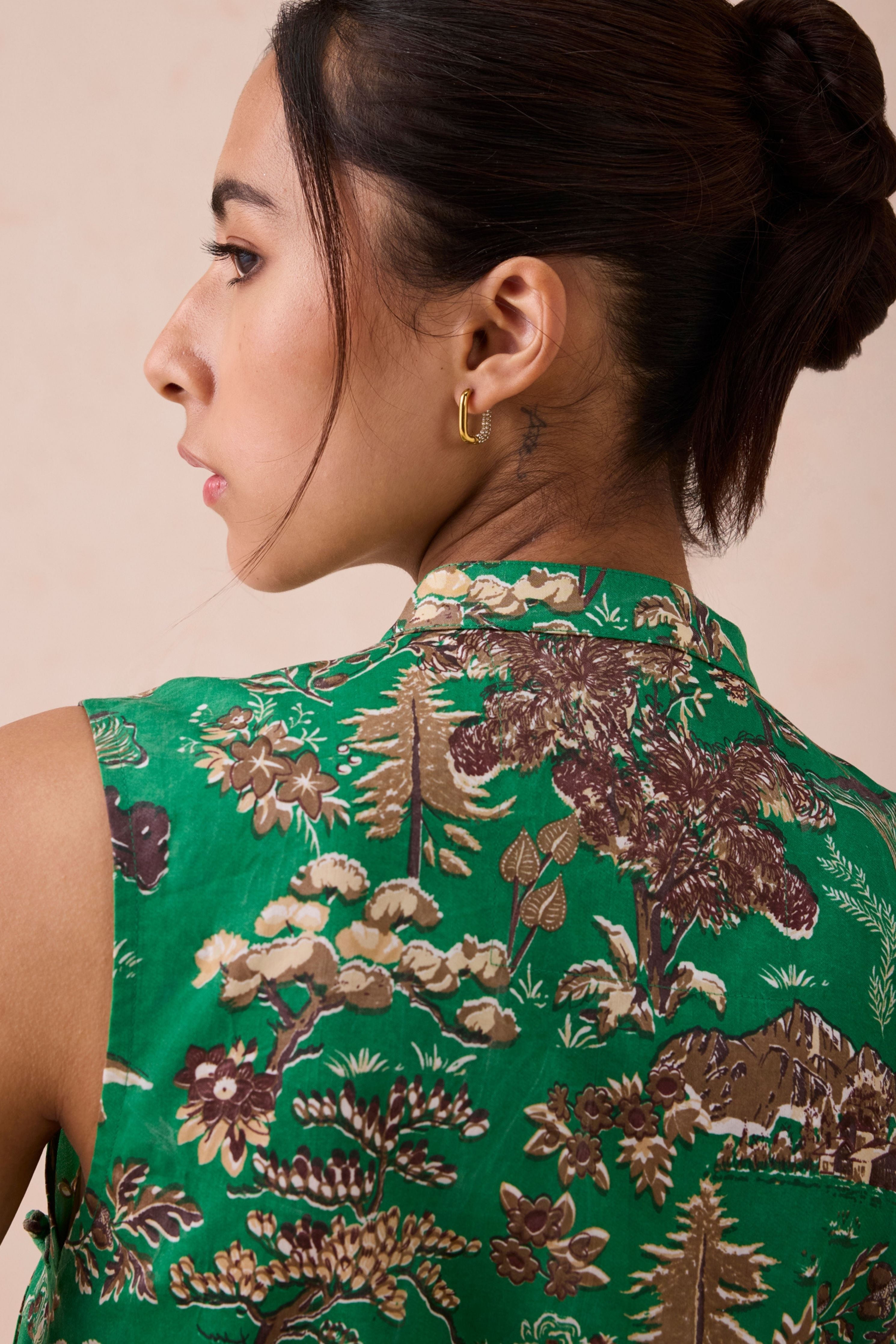 The Evergreen Luck Tencel Cheongsam Blouse