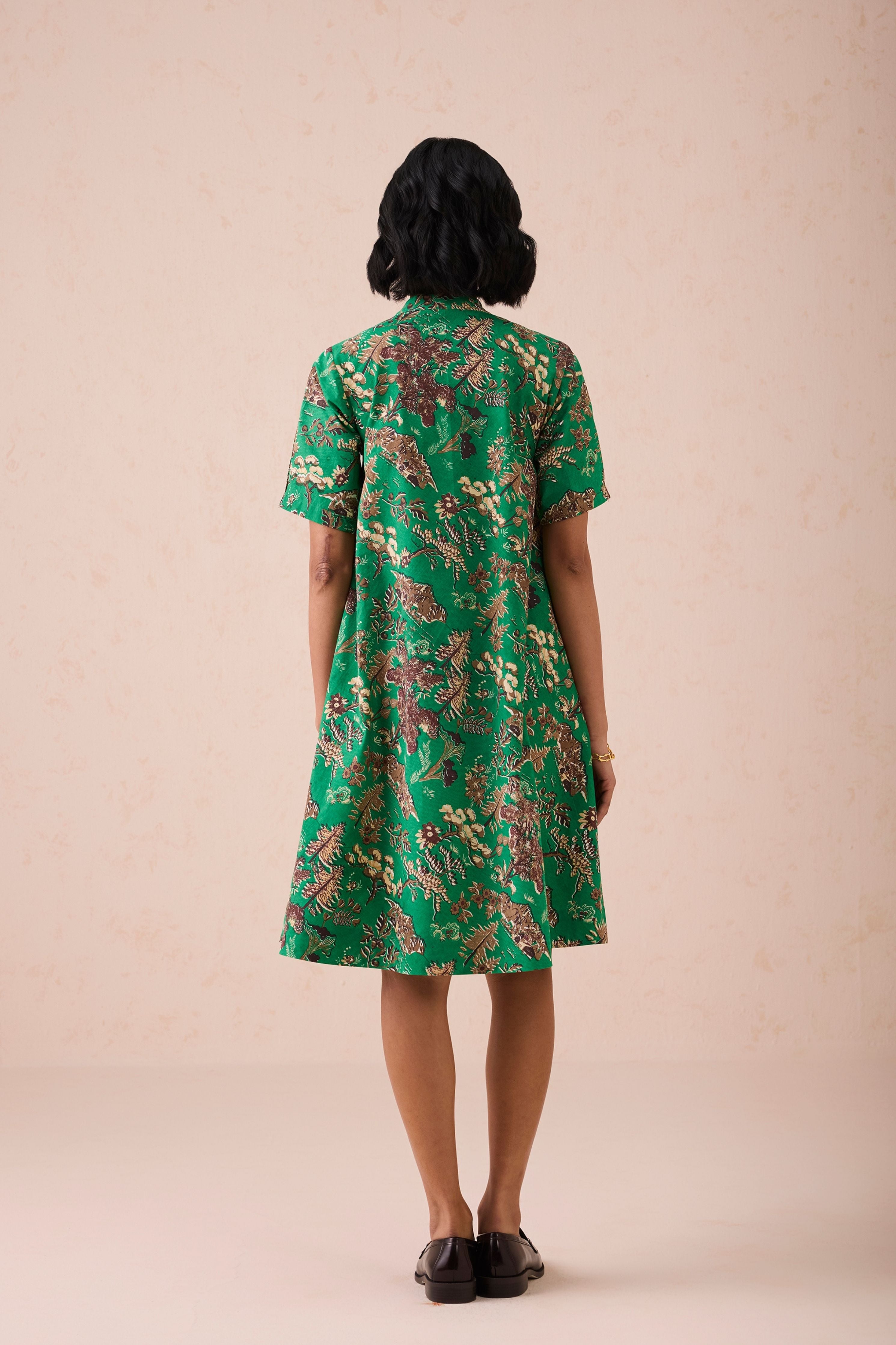 The Harmony Mandarin Collar Organic Cotton Dress