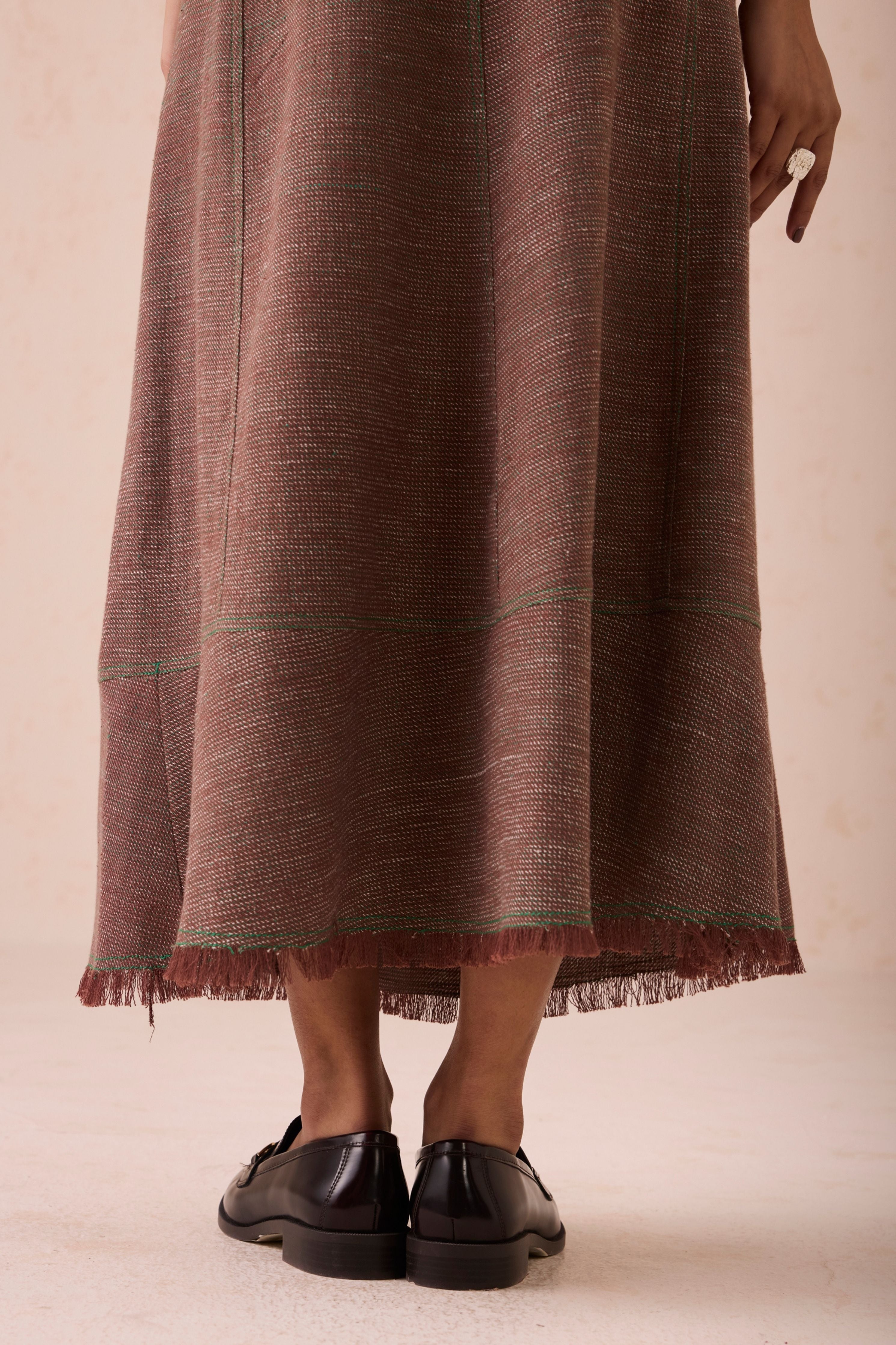 The Hazel Sun Handspun Handwoven Organic Cotton Midi Skirt