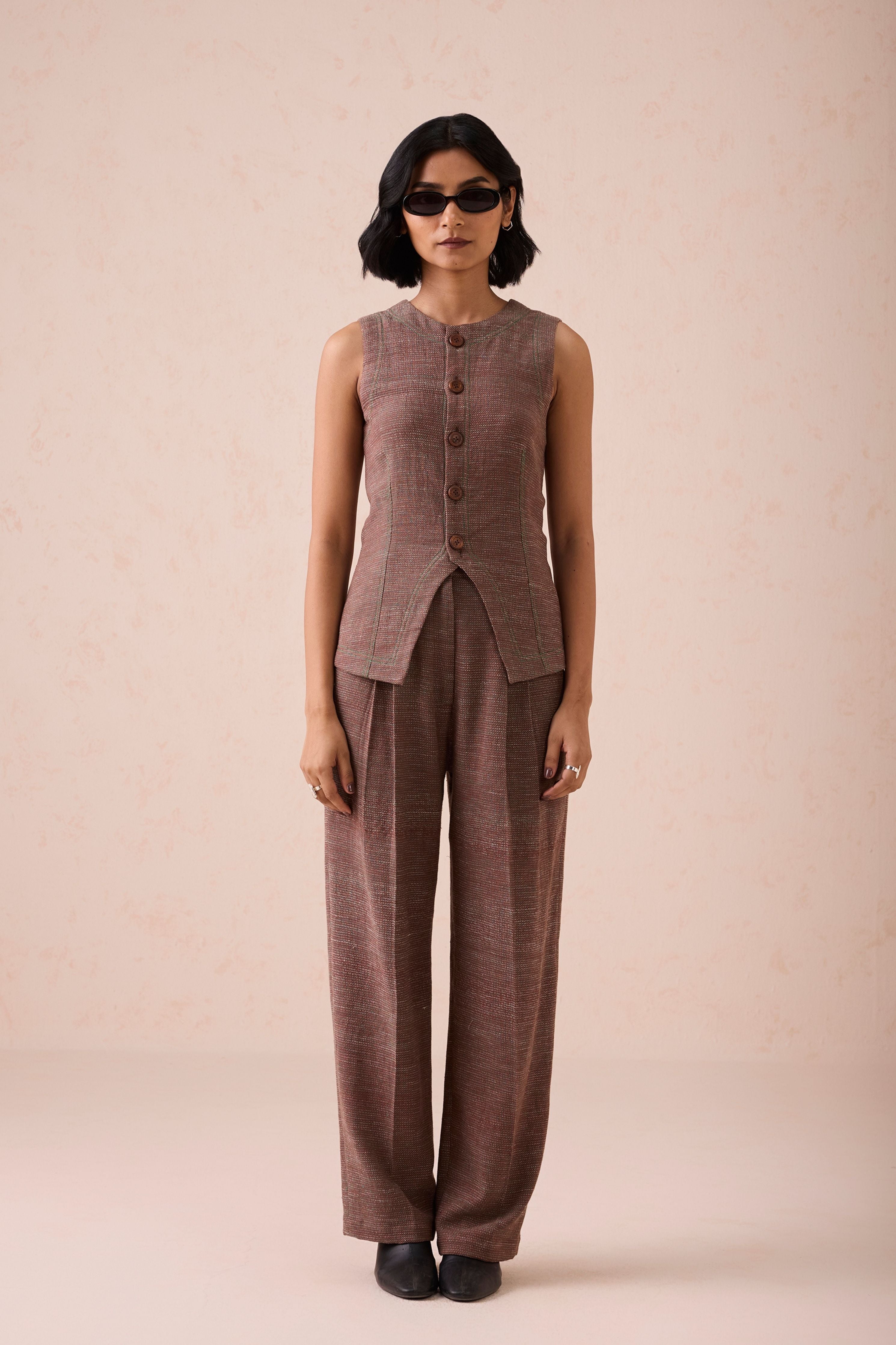 The Hazel Sun Handspun Handwoven Organic Cotton Waistcoat