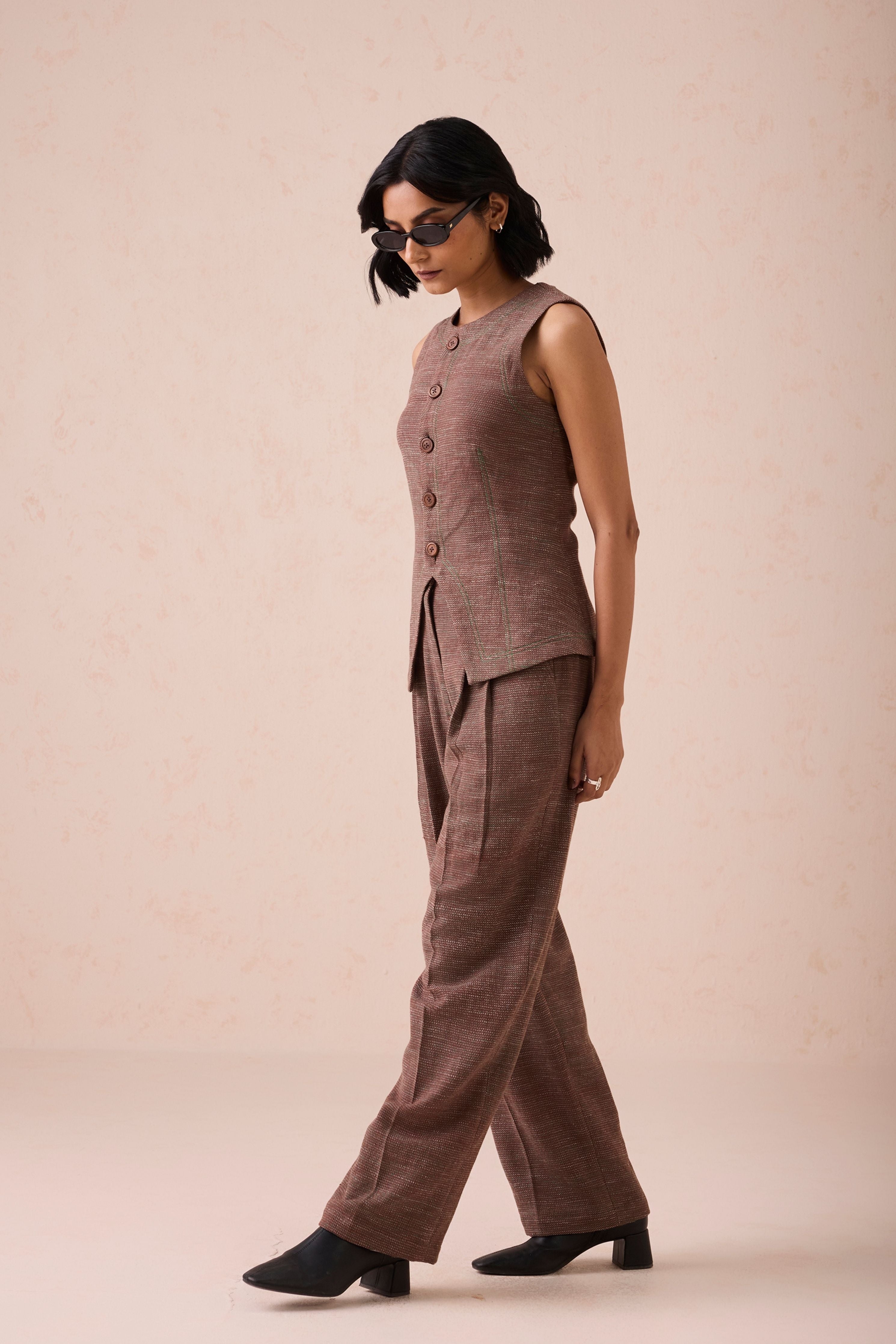 The Hazel Sun Handspun Handwoven Organic Cotton Waistcoat