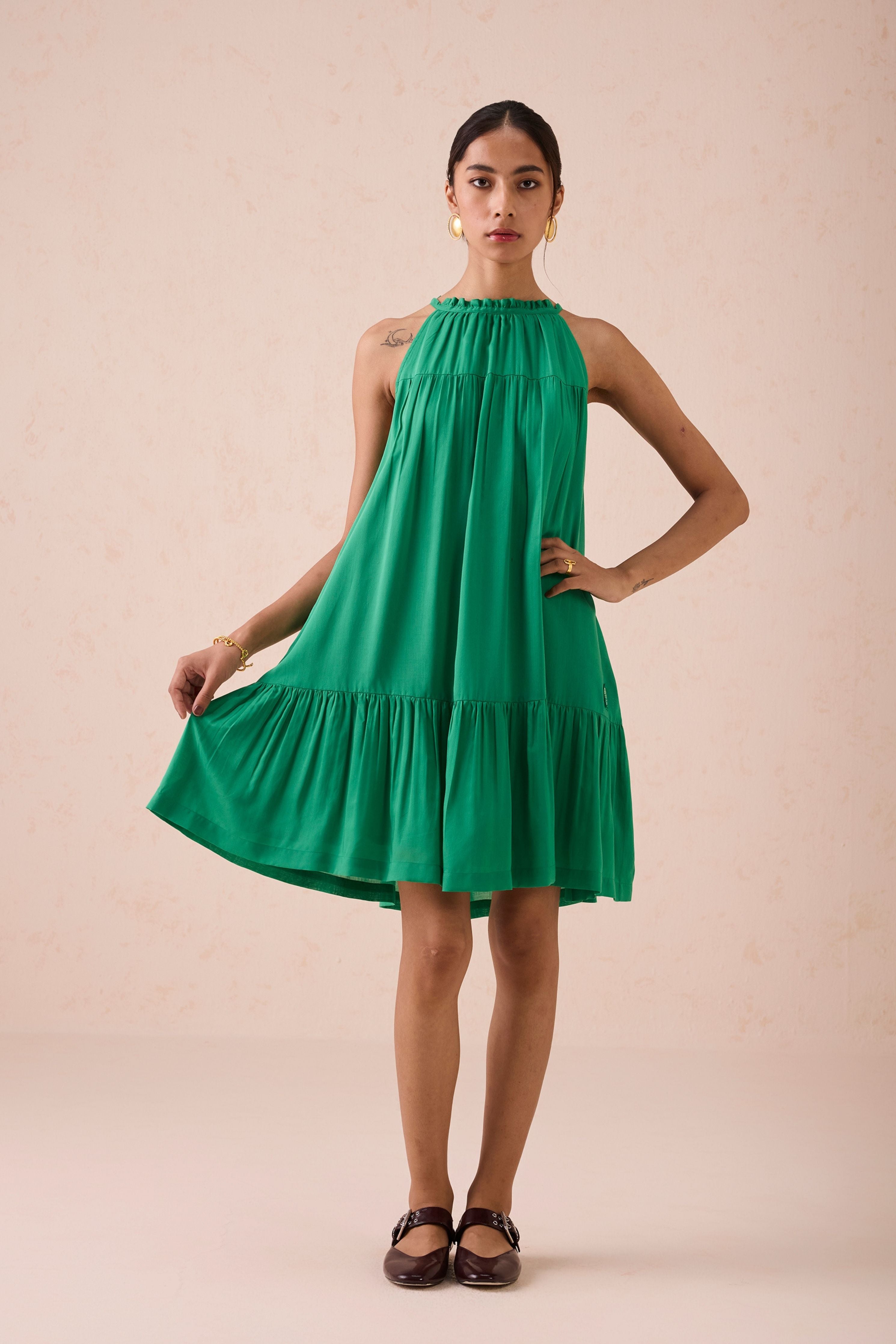 The Holiday Halter Neck Lyocell Dress