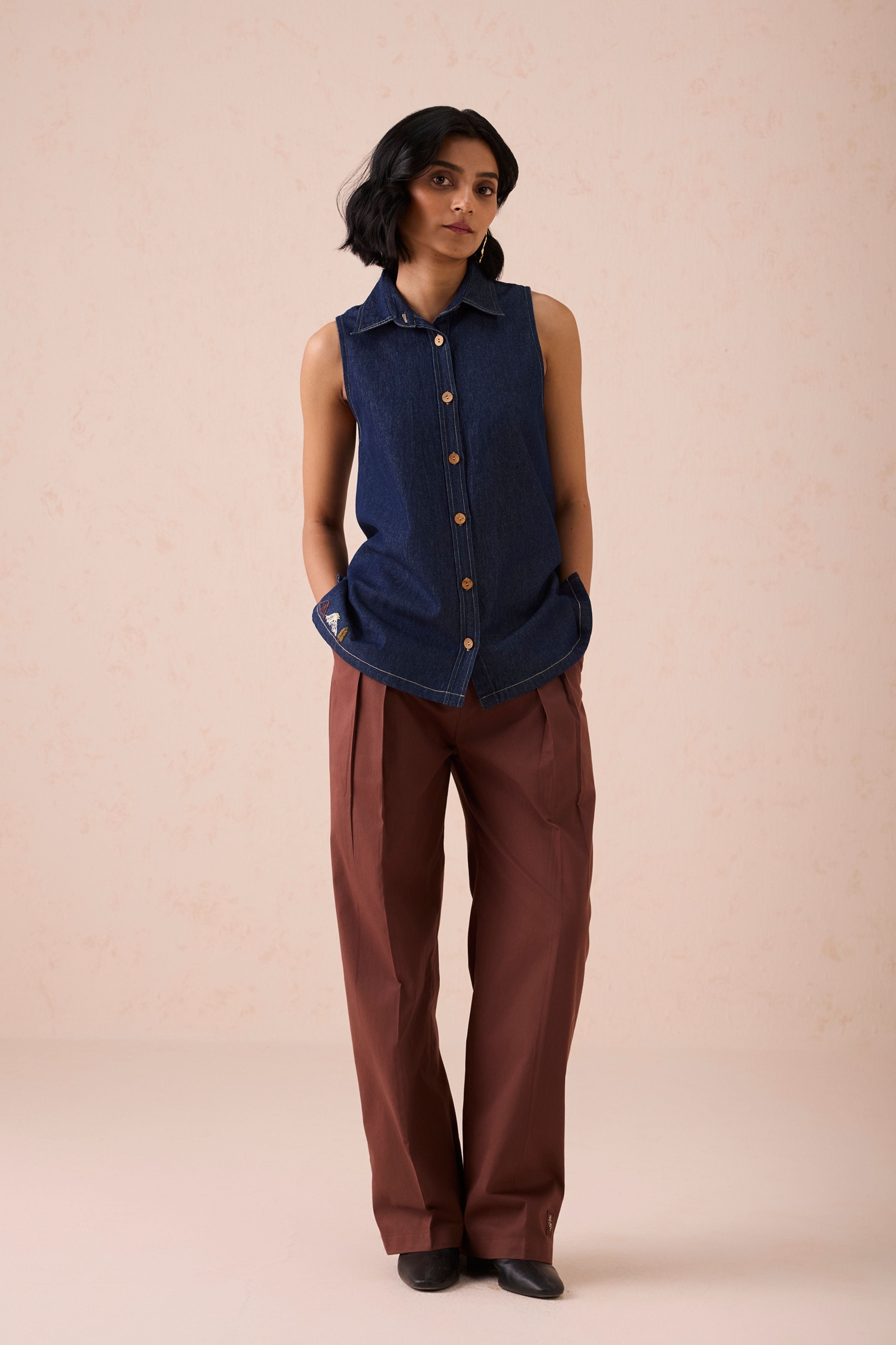 The Mountain Denim Sleevleess Shirt