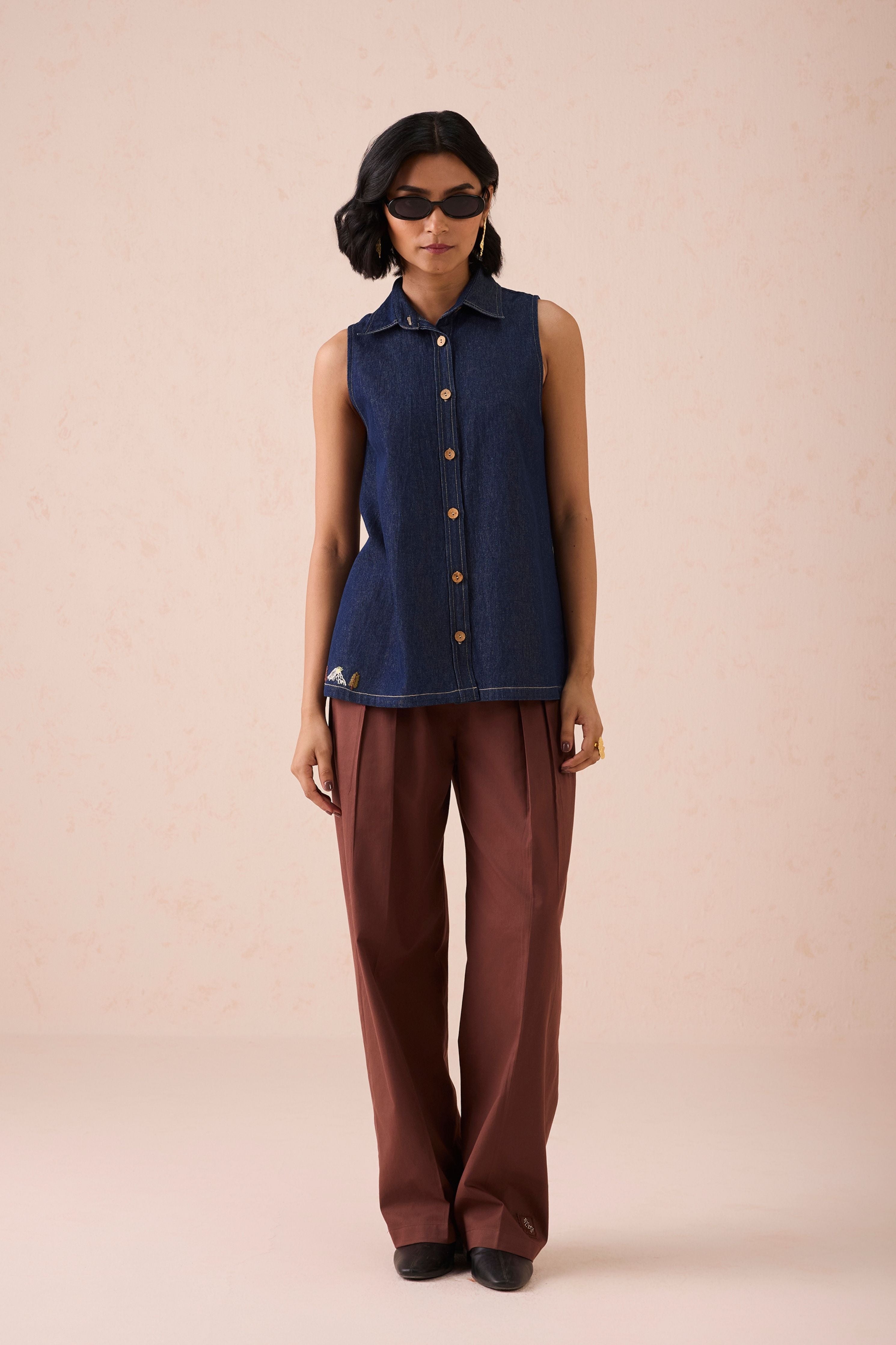 The Mountain Denim Sleevleess Shirt