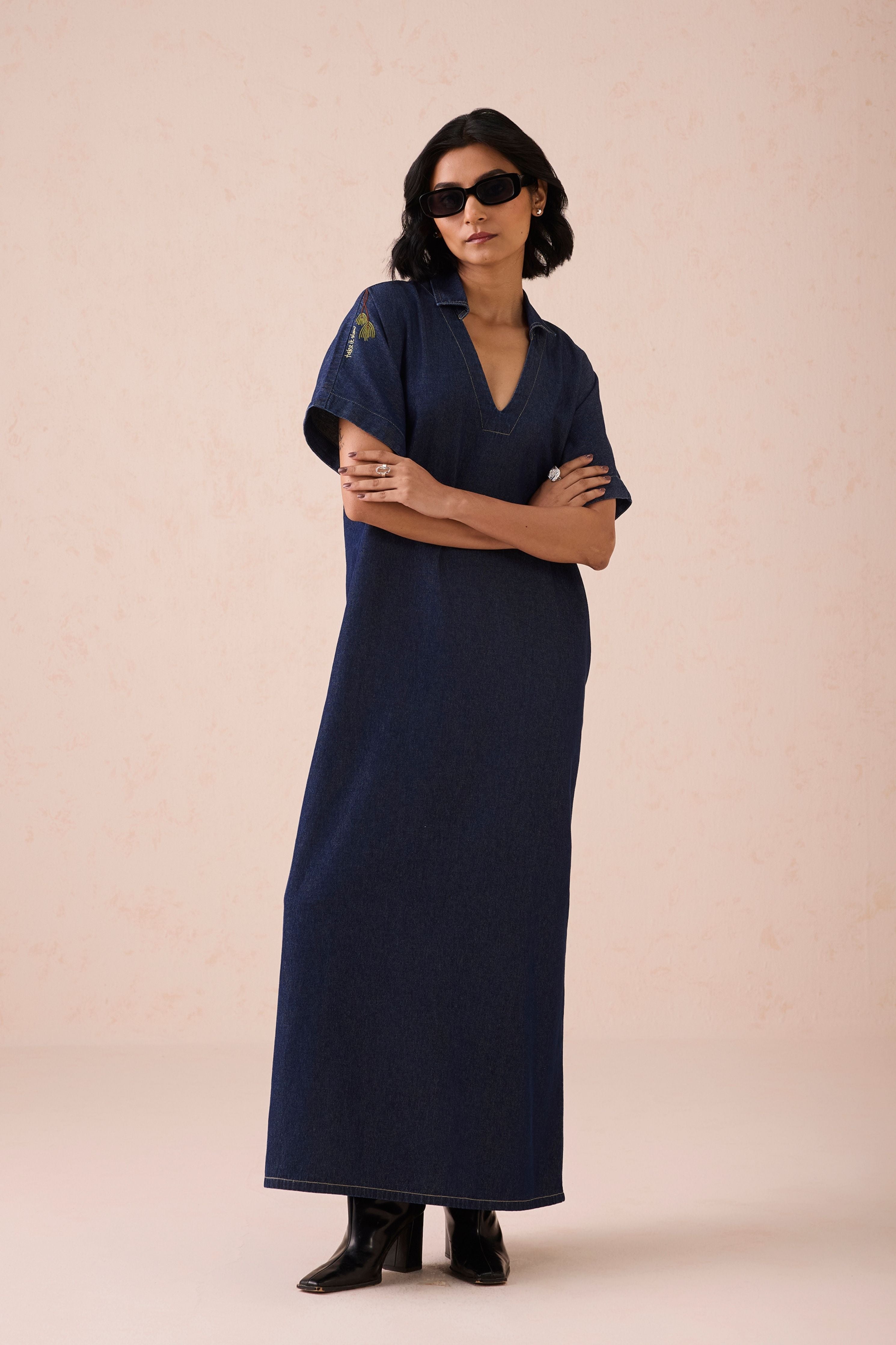 The Slow Sustainable Denim Maxi Dress