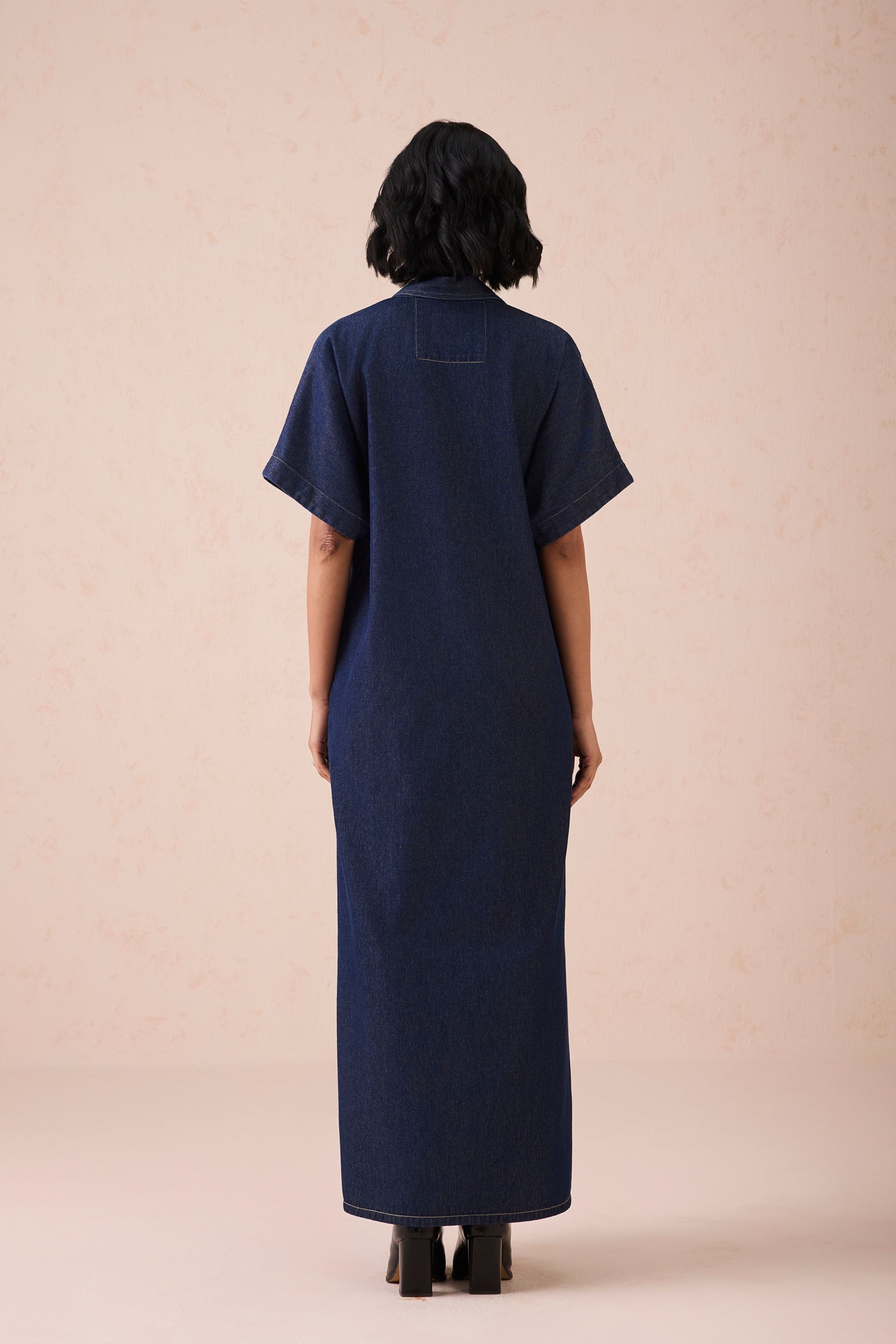 The Slow Sustainable Denim Maxi Dress