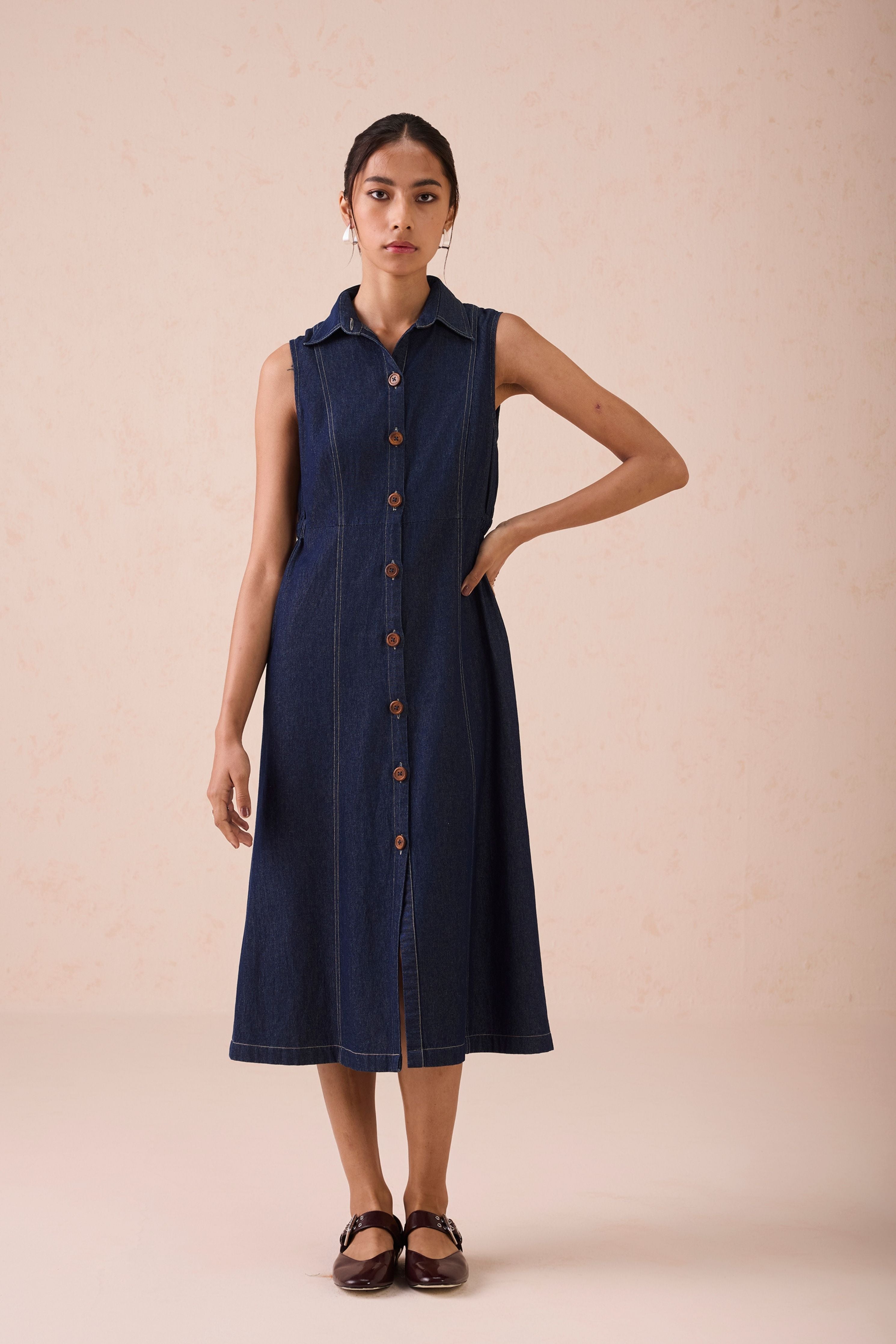 The Sunrise Denim Midi Dress