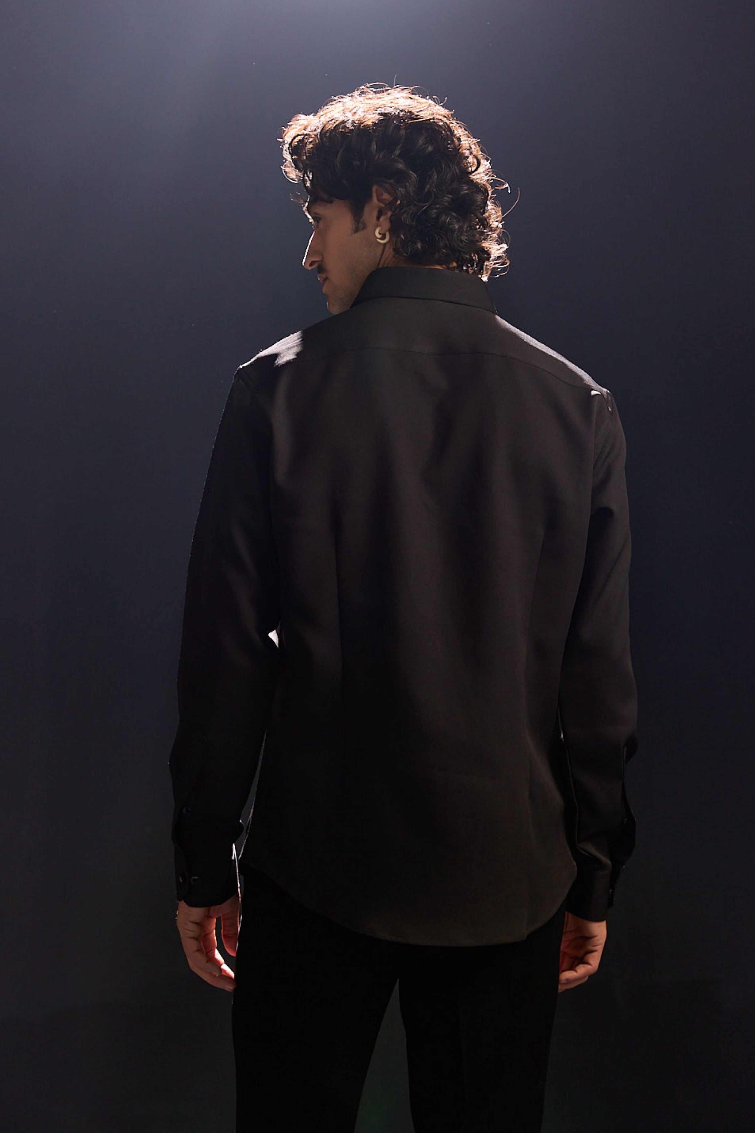 Tiger Embroidery Black Shirt